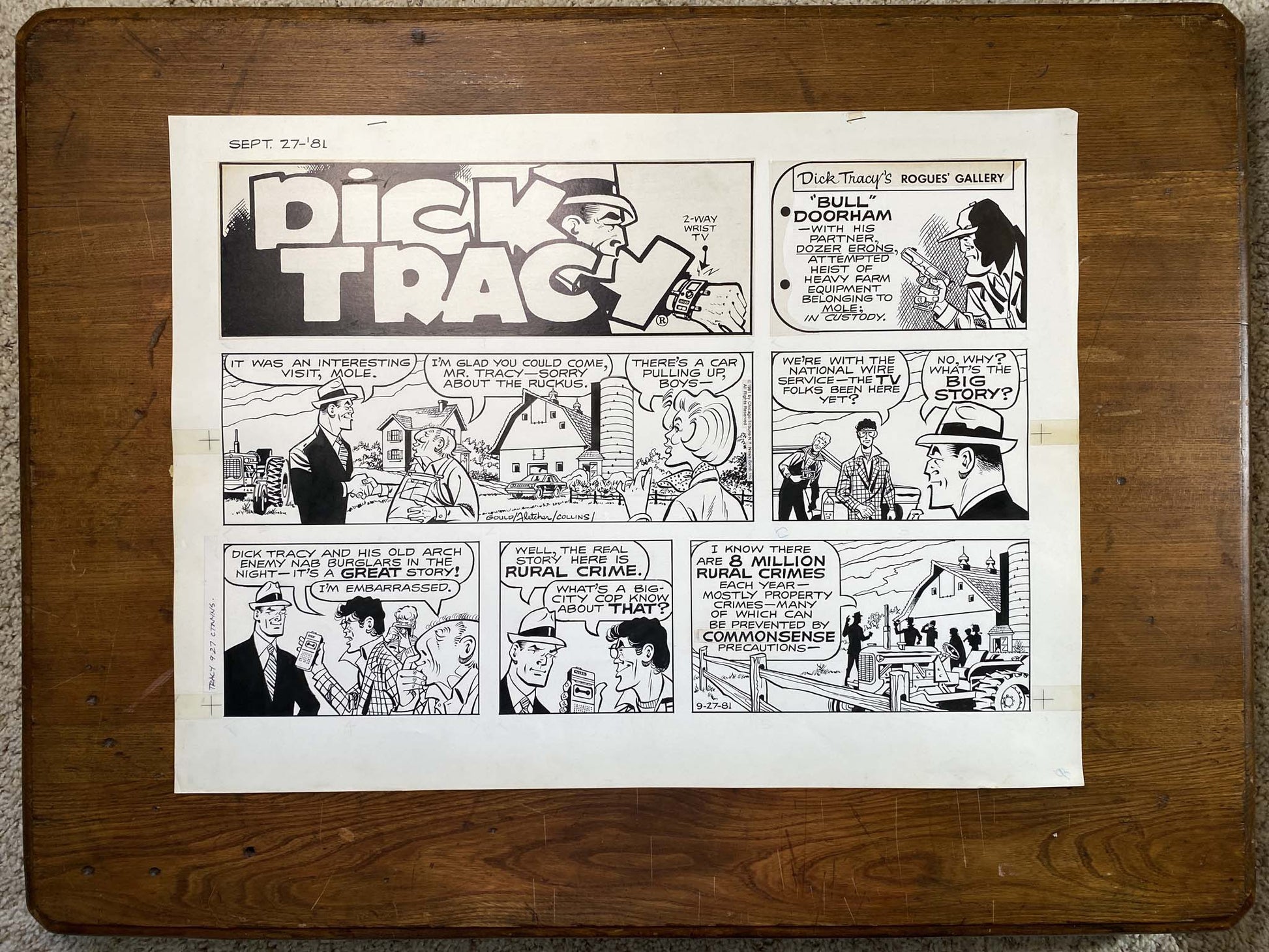 Dick Tracy Sunday 9/27/81 Original Art Illustration | Fletcher Studio