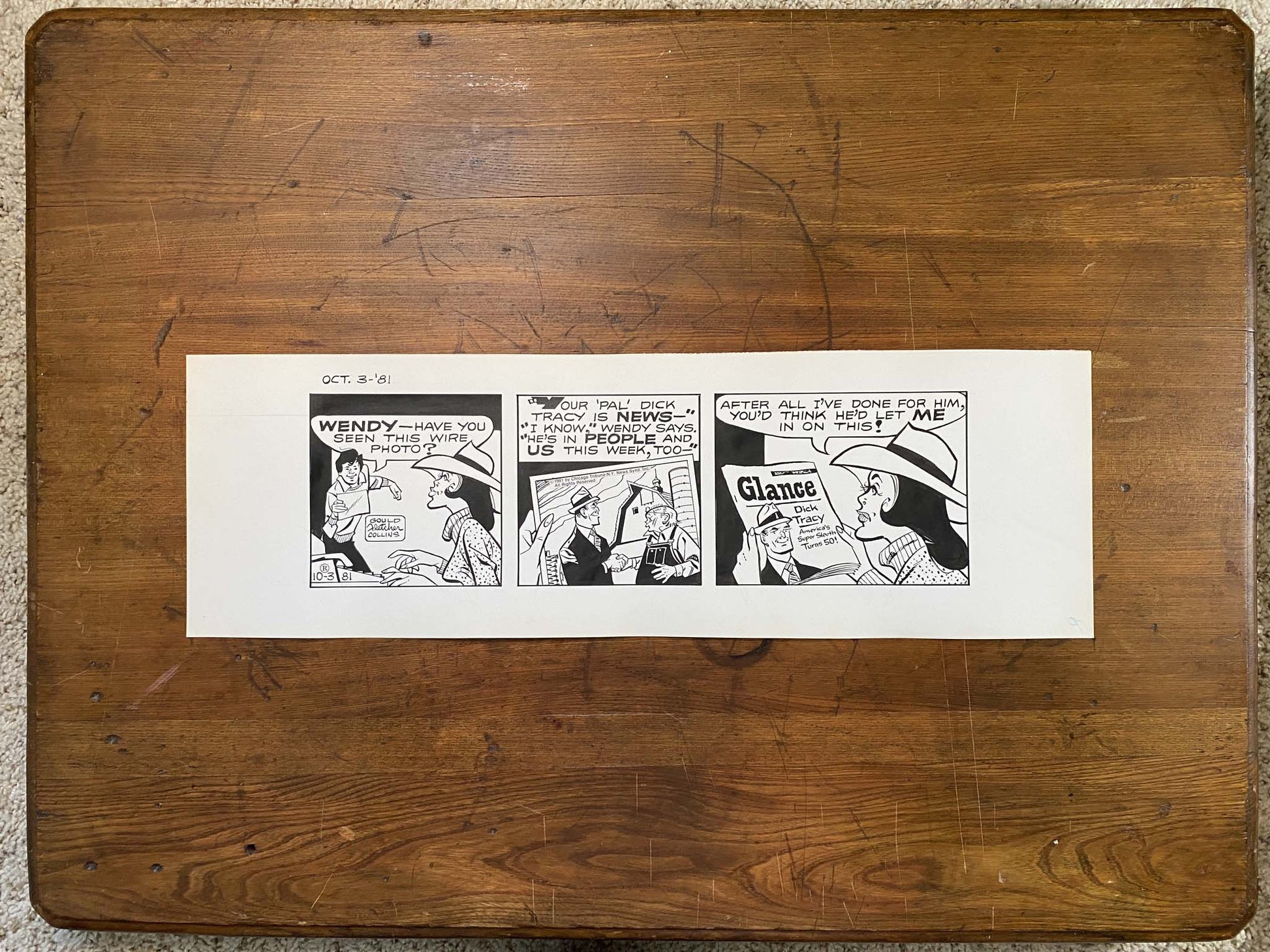 Dick Tracy Daily 10/3/81 Original Art Illustration | Fletcher Studio