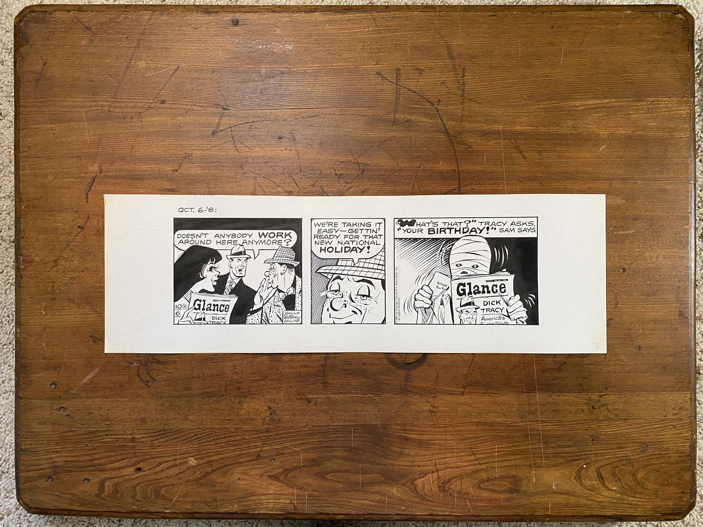 Dick Tracy Daily 10/6/81 Original Art Illustration | Fletcher Studio