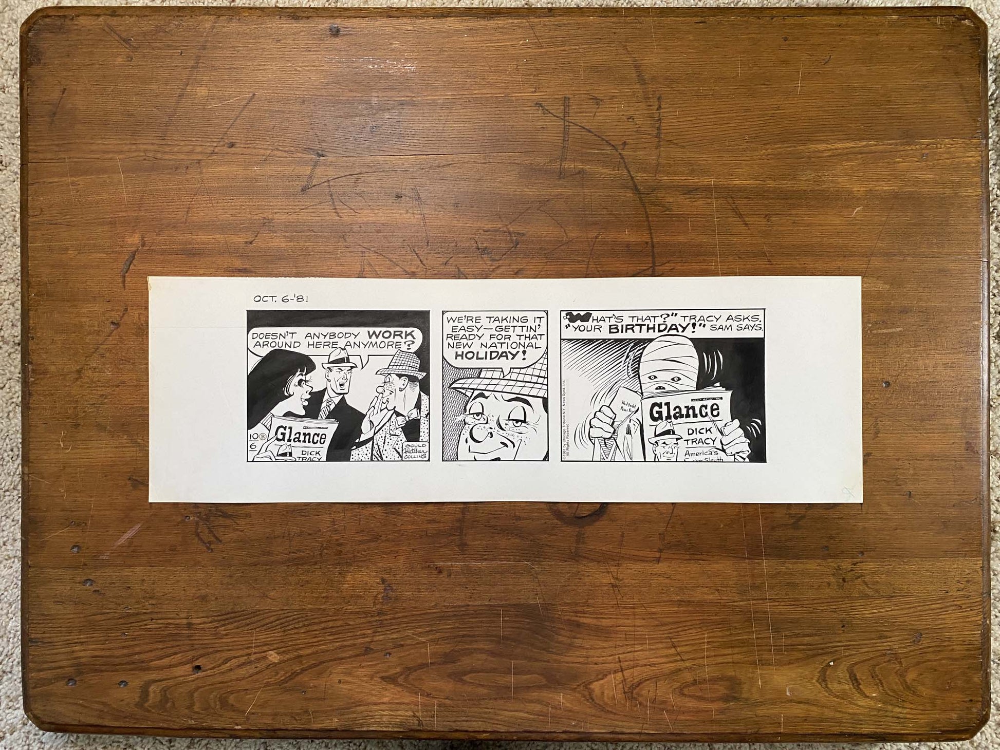 Dick Tracy Daily 10/6/81 Original Art Illustration | Fletcher Studio