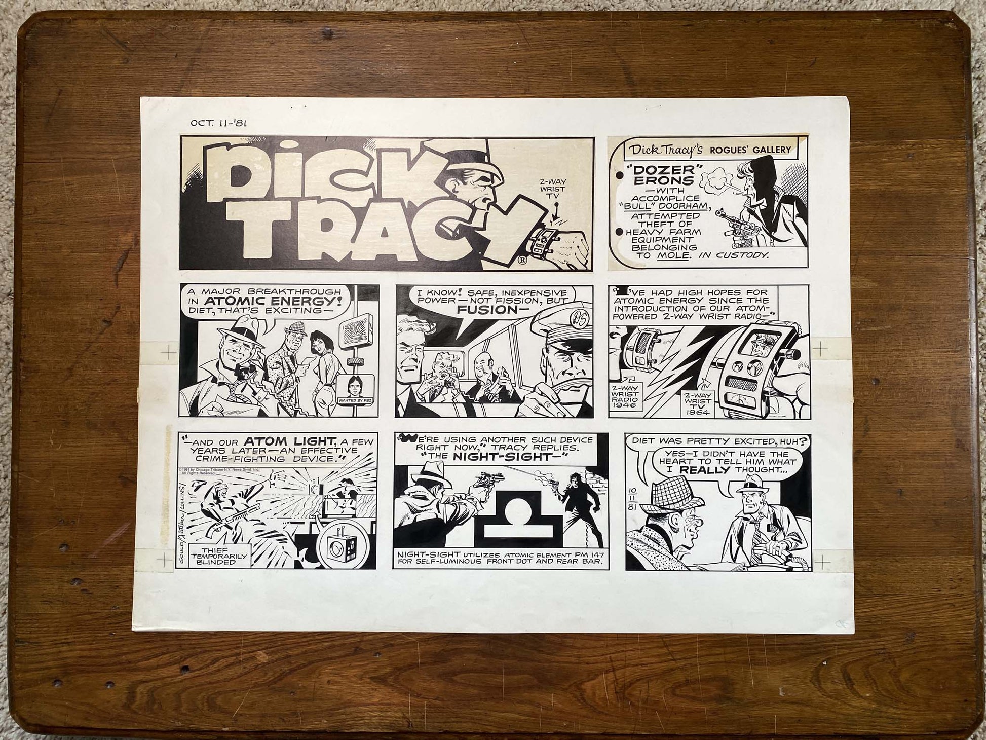 Dick Tracy Sunday 10/11/81 Original Art Illustration | Fletcher Studio