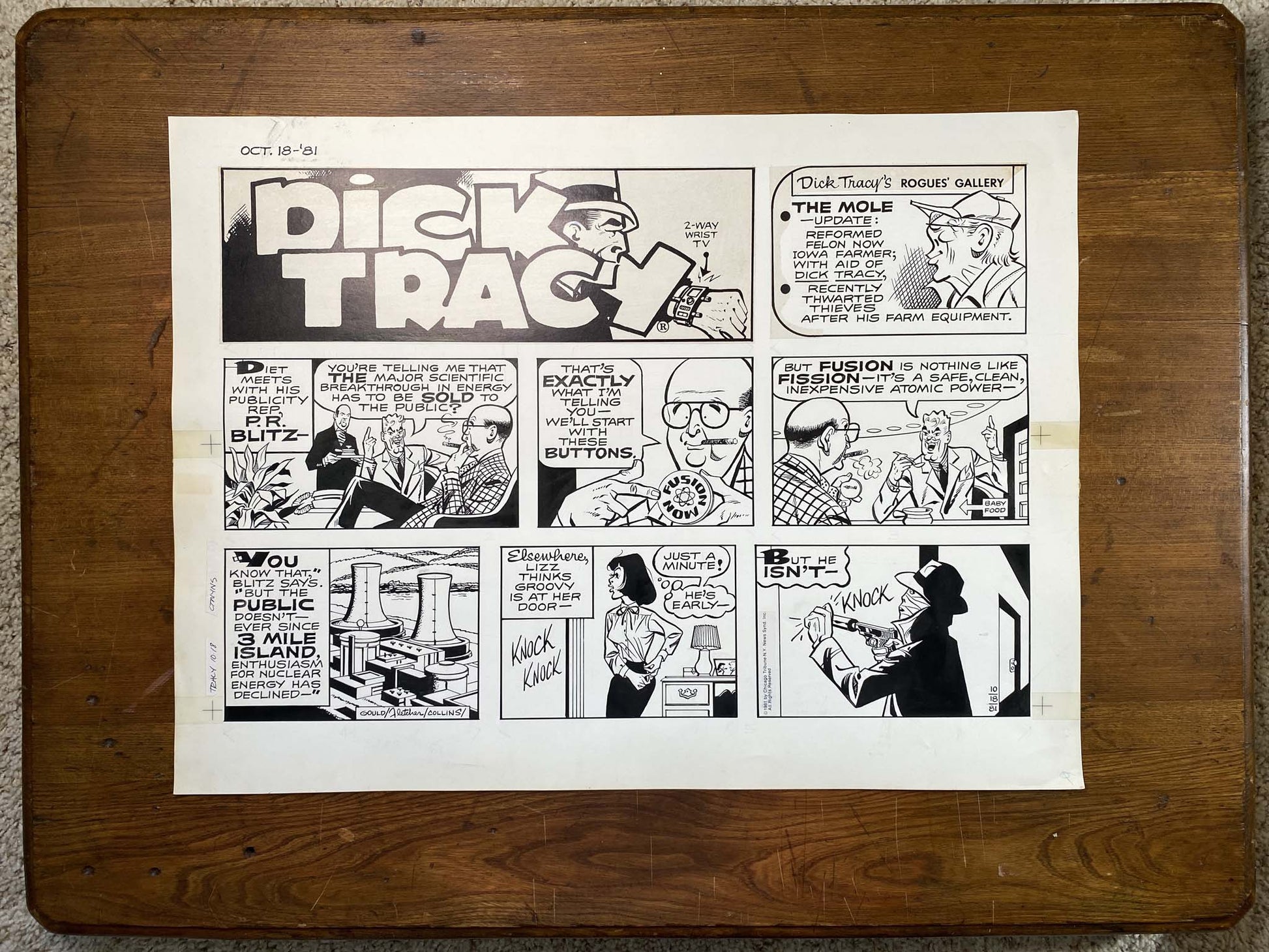 Dick Tracy Sunday 10/18/81 Original Art Illustration | Fletcher Studio