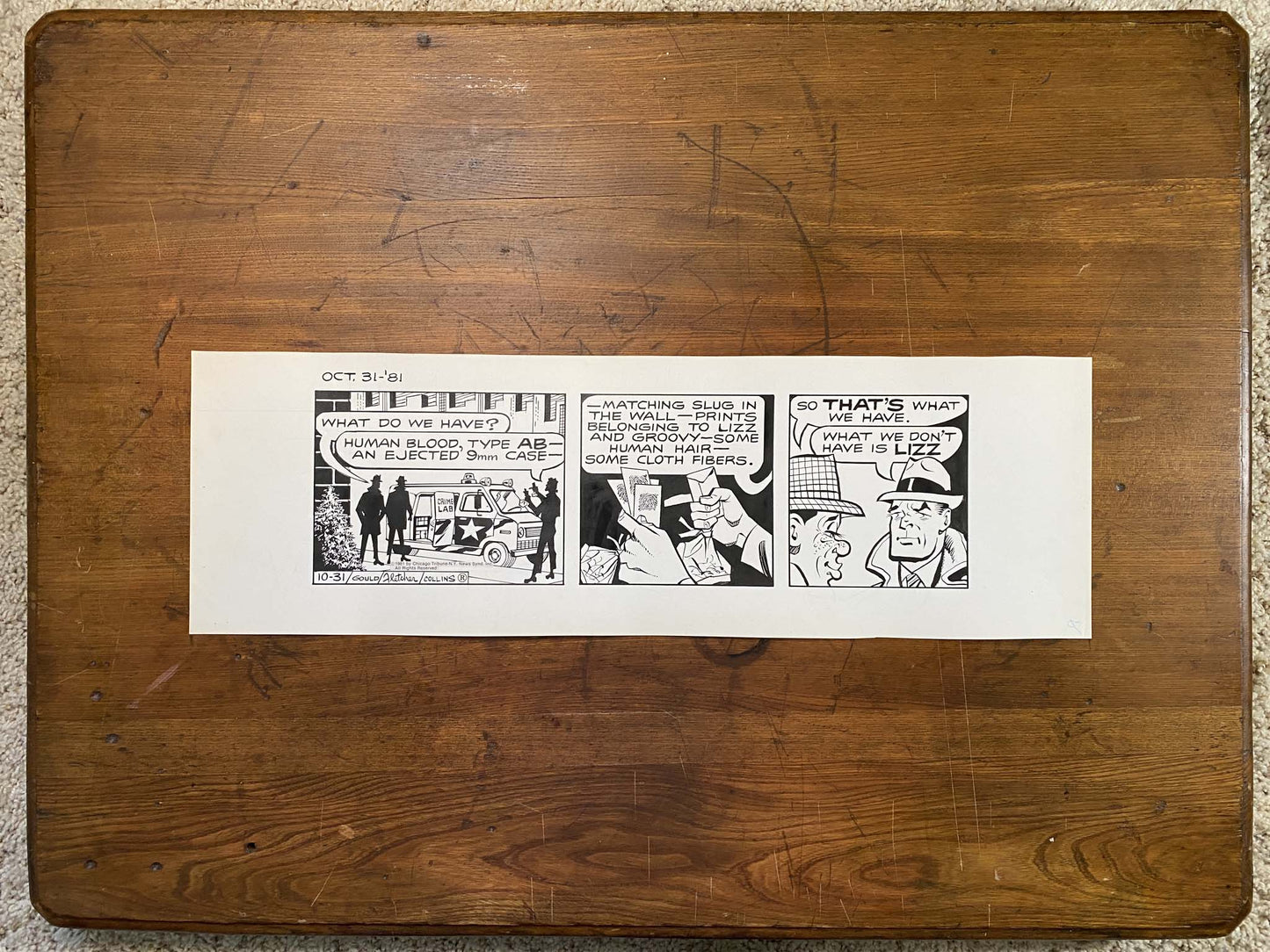 Dick Tracy Daily 10/31/81 Original Art Illustration | Fletcher Studio