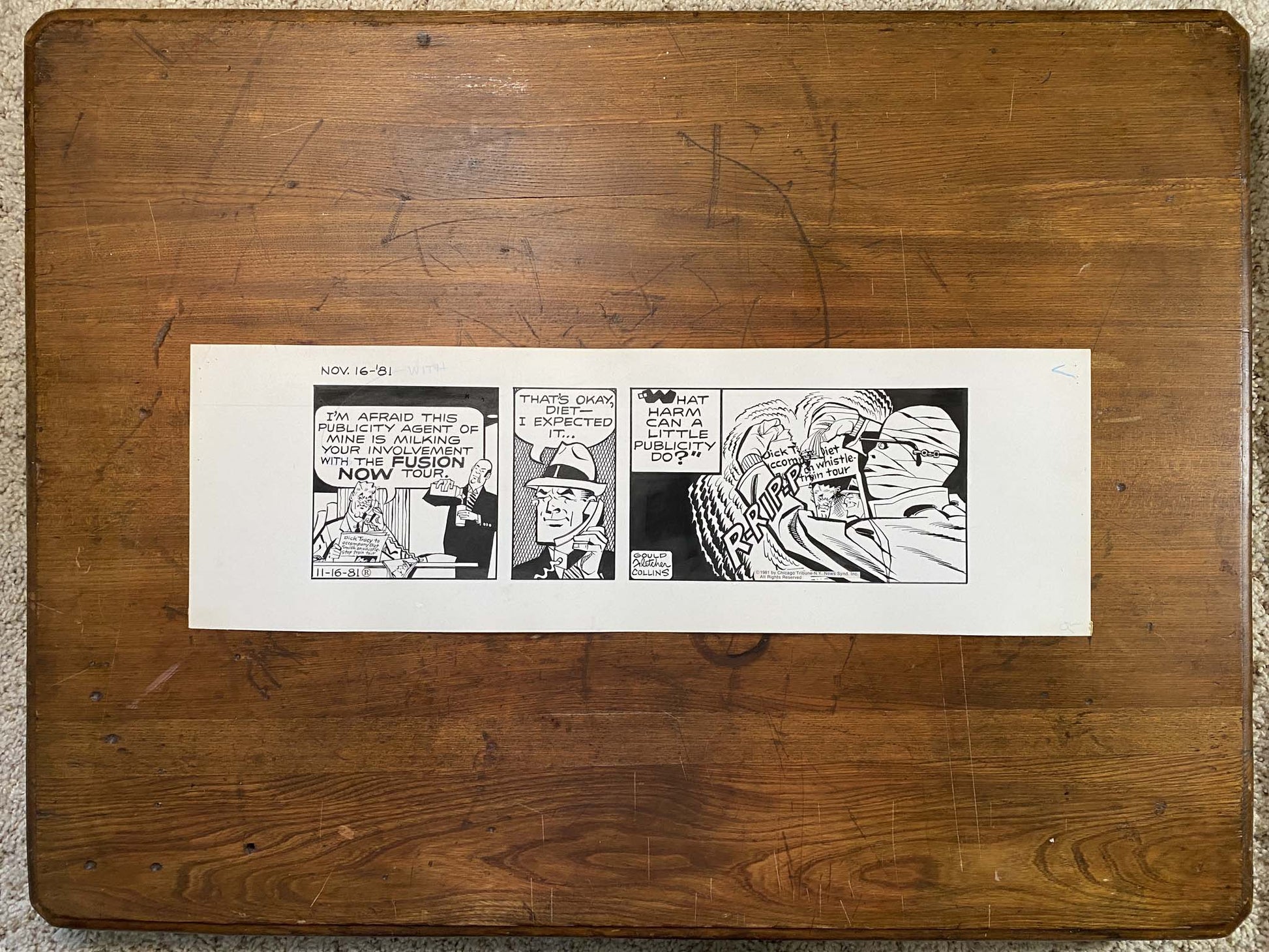 Dick Tracy Daily 11/16/81 Original Art Illustration | Fletcher Studio