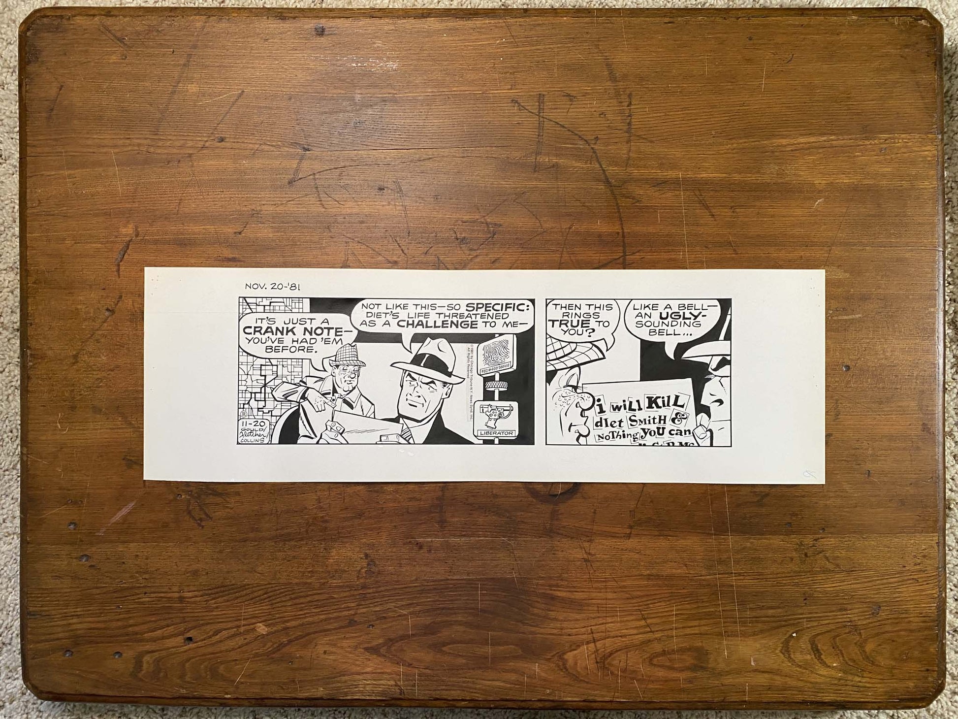 Dick Tracy Daily 11/20/81 Original Art Illustration | Fletcher Studio