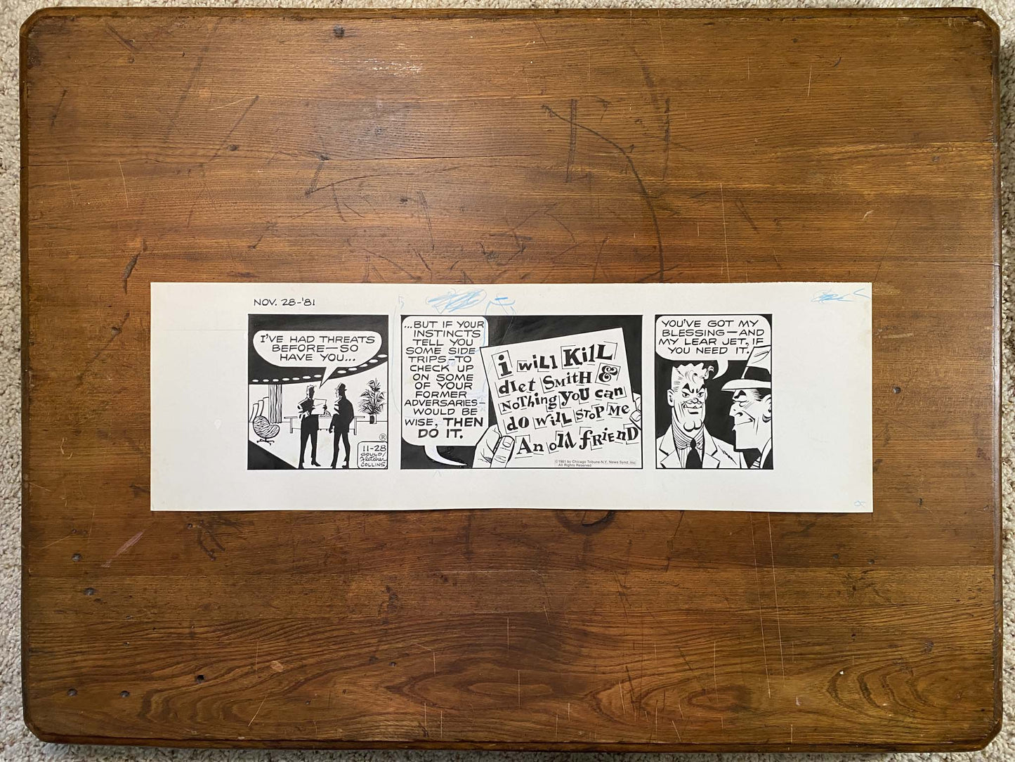 Dick Tracy Daily 11/28/81 Original Art Illustration | Fletcher Studio