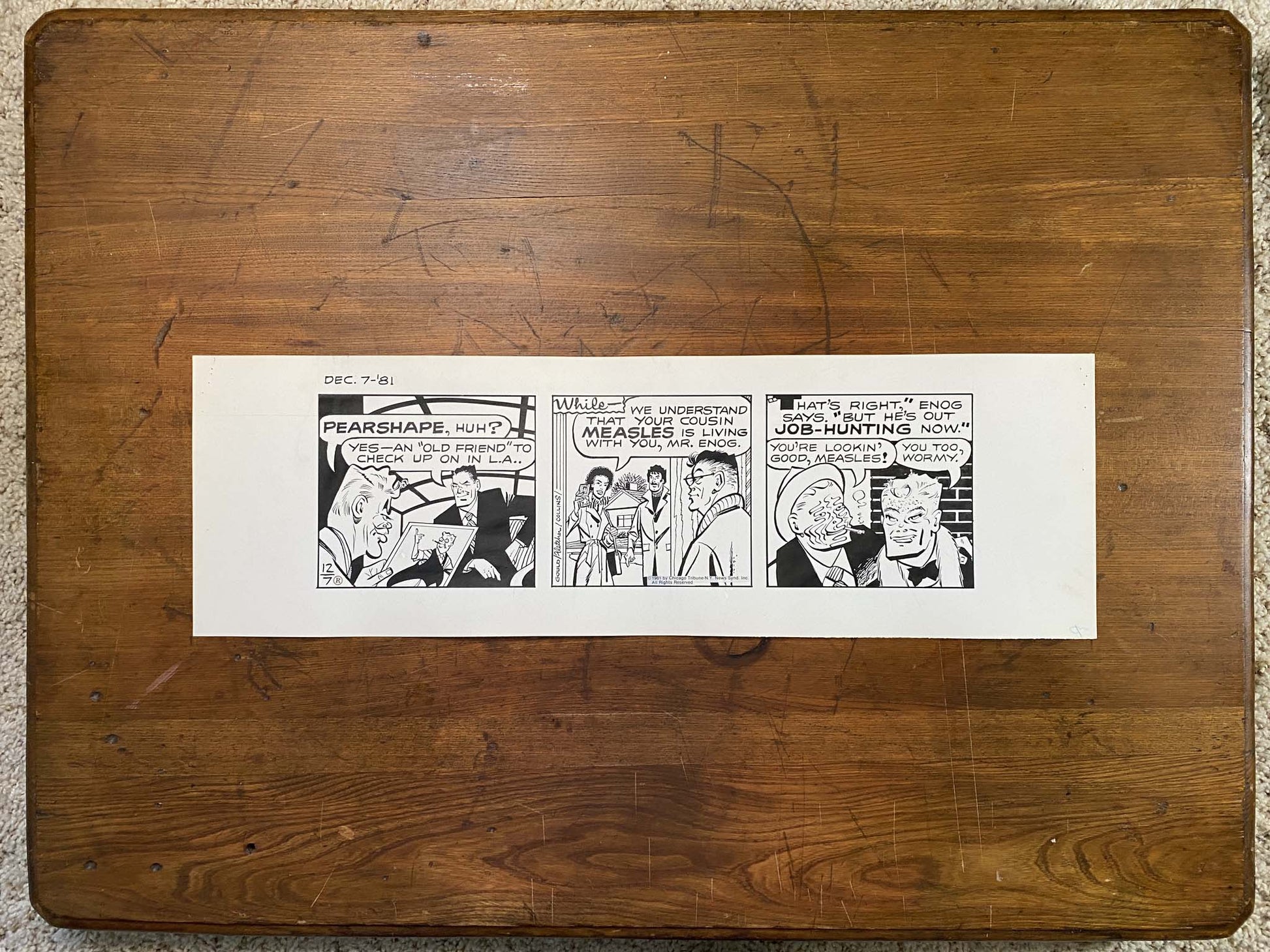 Dick Tracy Daily 12/7/81 Original Art Illustration | Fletcher Studio