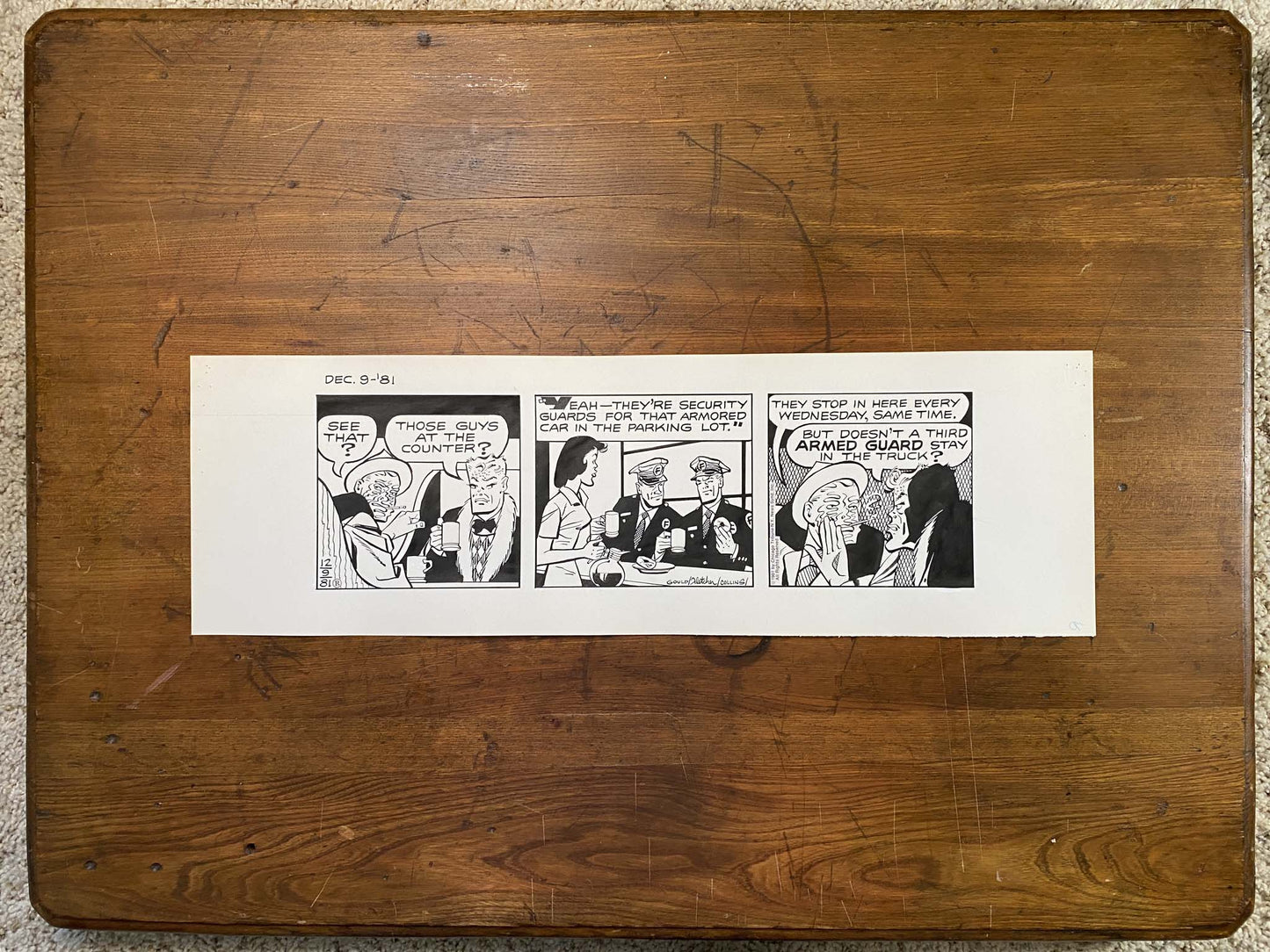 Dick Tracy Daily 12/9/81 Original Art Illustration | Fletcher Studio
