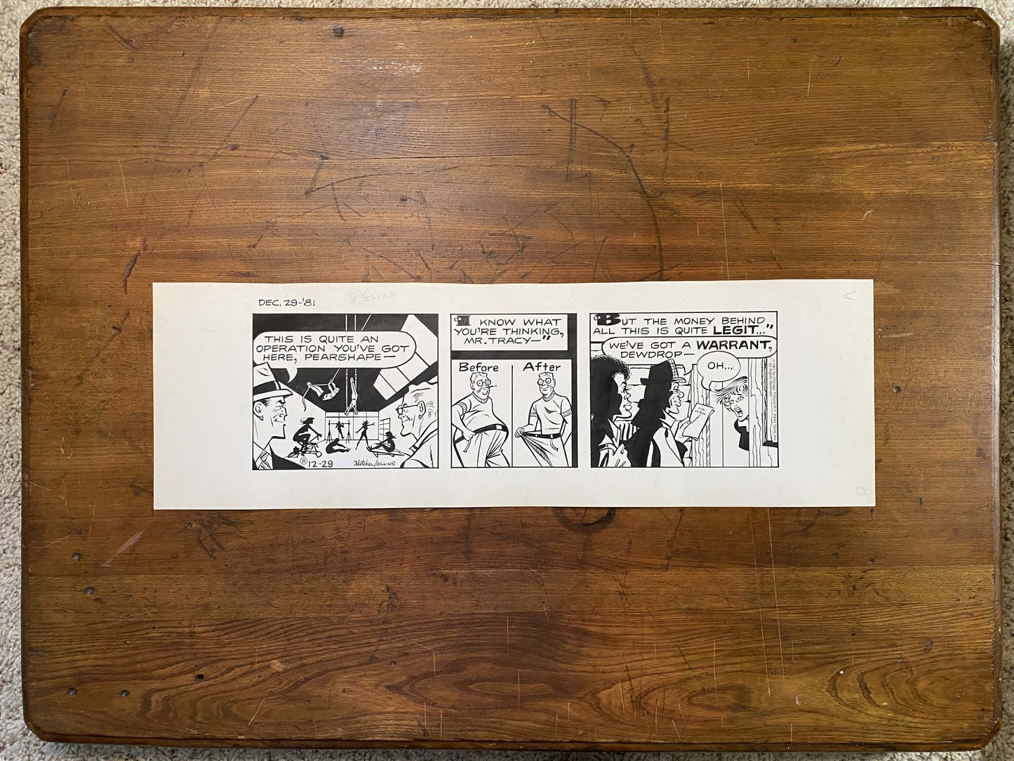 Dick Tracy Daily 12/29/81 Original Art Illustration | Fletcher Studio