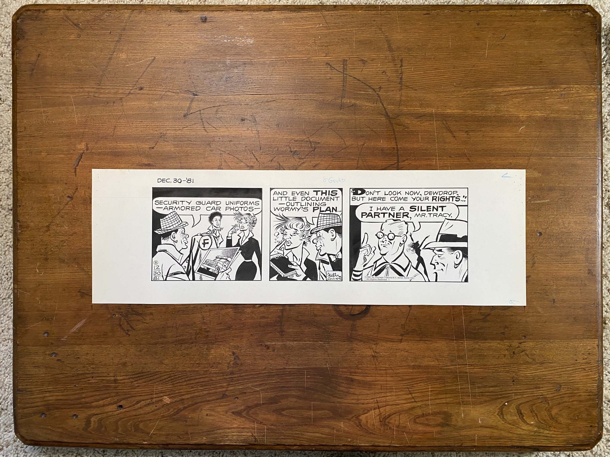 Dick Tracy Daily 12/30/81 Original Art Illustration | Fletcher Studio