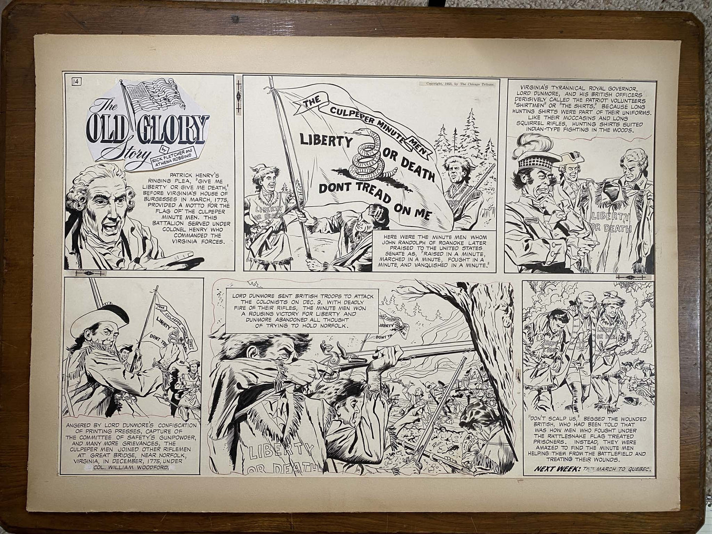 The Old Glory Story: History of the American Flag 5/2/53 Original Art Illustration | Fletcher Studio