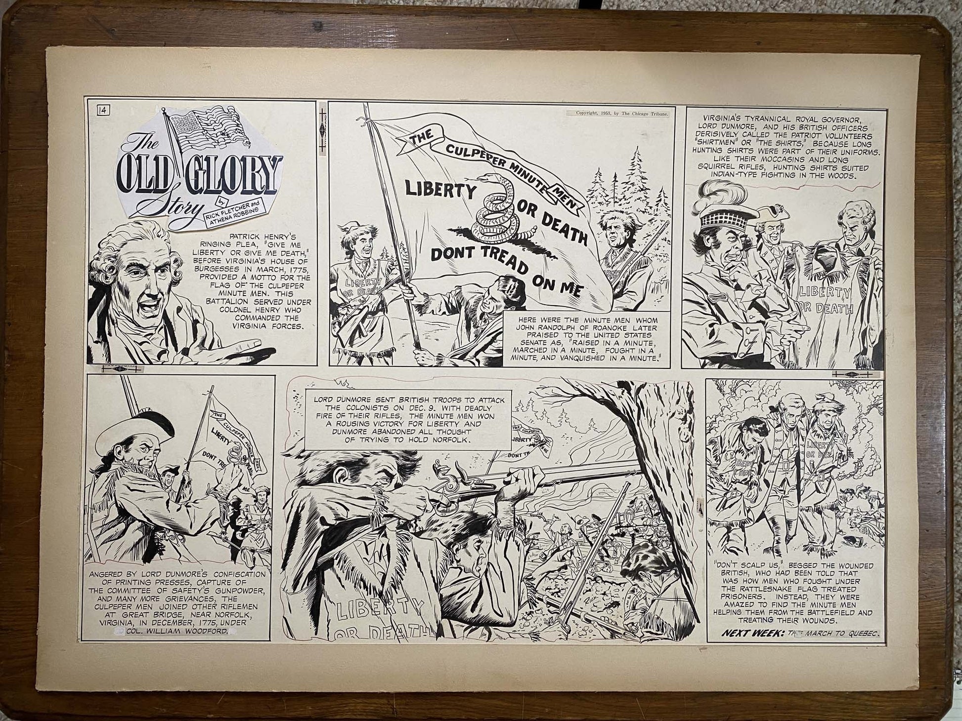 The Old Glory Story: History of the American Flag 5/2/53 Original Art Illustration | Fletcher Studio