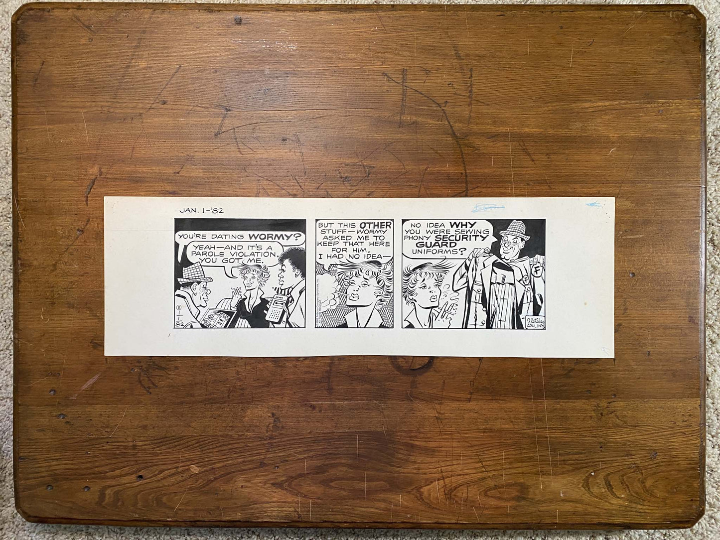 Dick Tracy Daily 1/1/82 Original Art Illustration | Fletcher Studio
