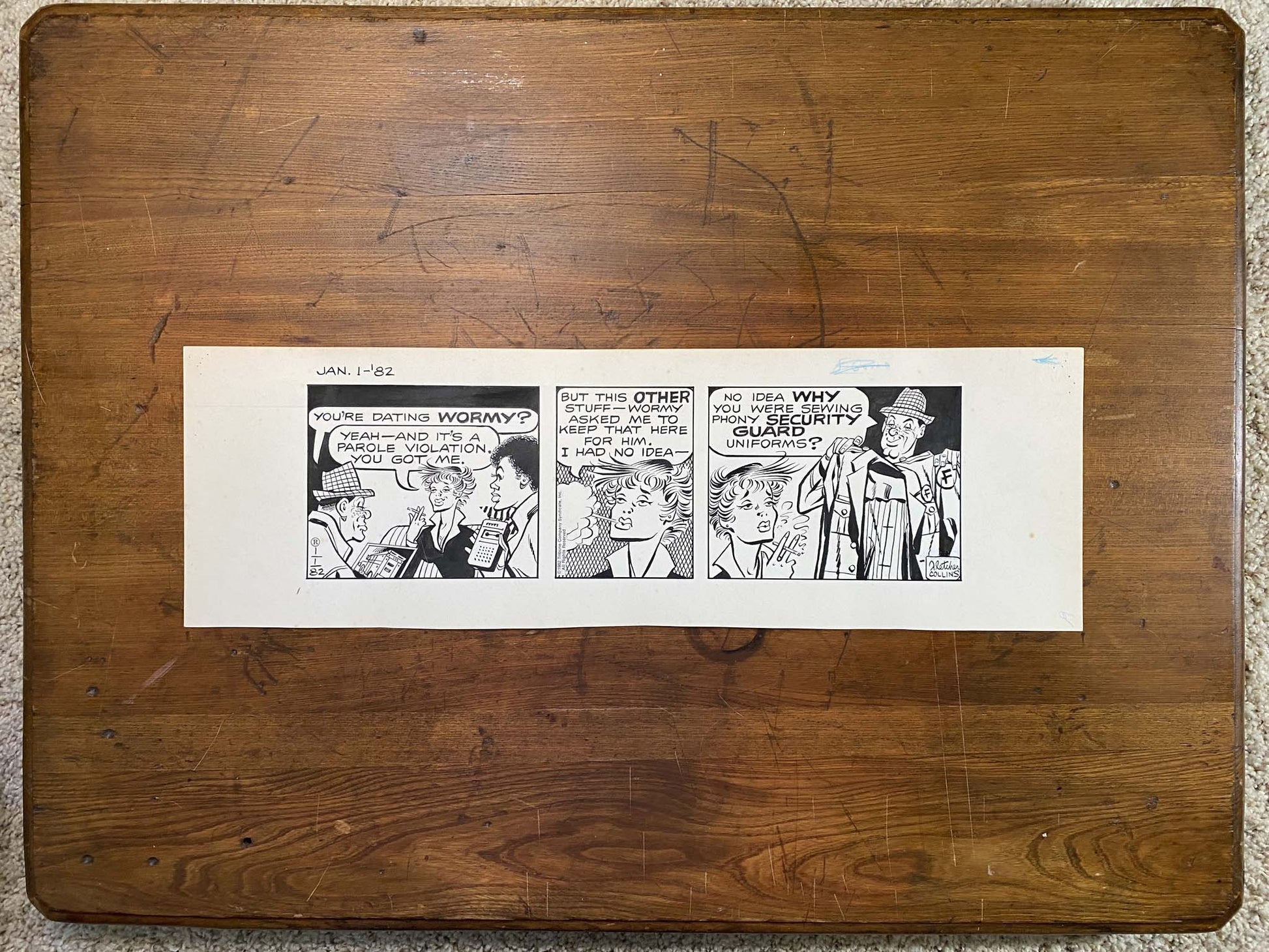 Dick Tracy Daily 1/1/82 Original Art Illustration | Fletcher Studio