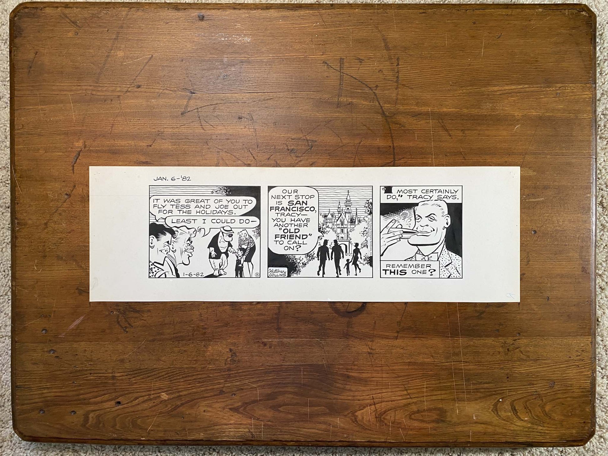 Dick Tracy Daily 1/6/82 Original Art Illustration | Fletcher Studio