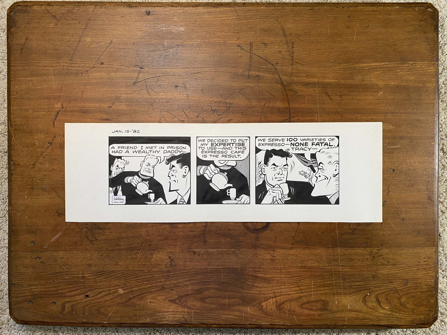 Dick Tracy Daily 1/13/82 Original Art Illustration | Fletcher Studio