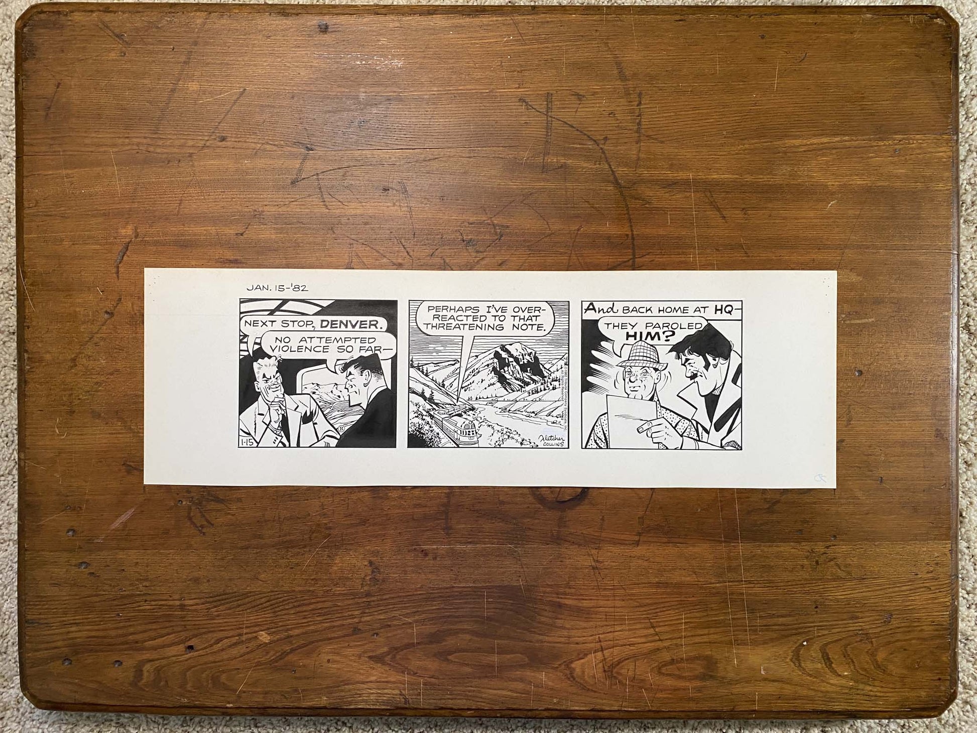 Dick Tracy Daily 1/15/82 Original Art Illustration | Fletcher Studio