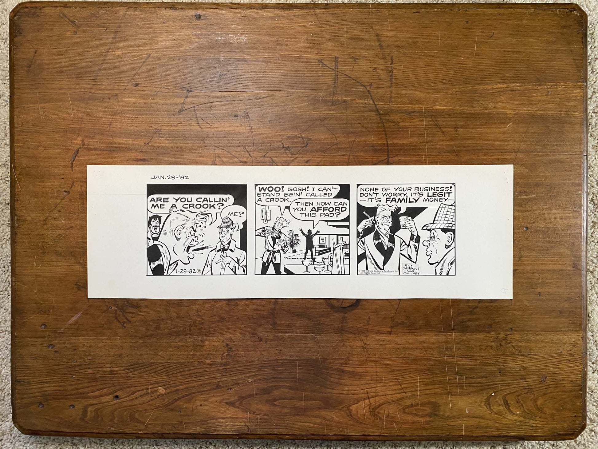 Dick Tracy Daily 1/29/82 Original Art Illustration | Fletcher Studio
