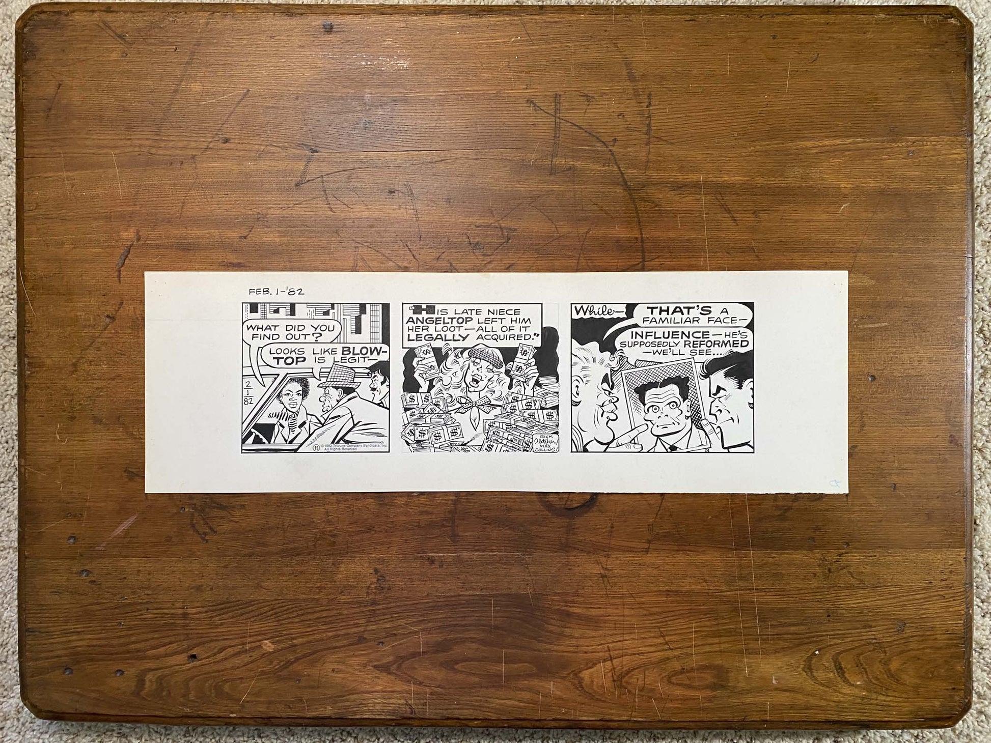 Dick Tracy Daily 2/1/82 Original Art Illustration | Fletcher Studio