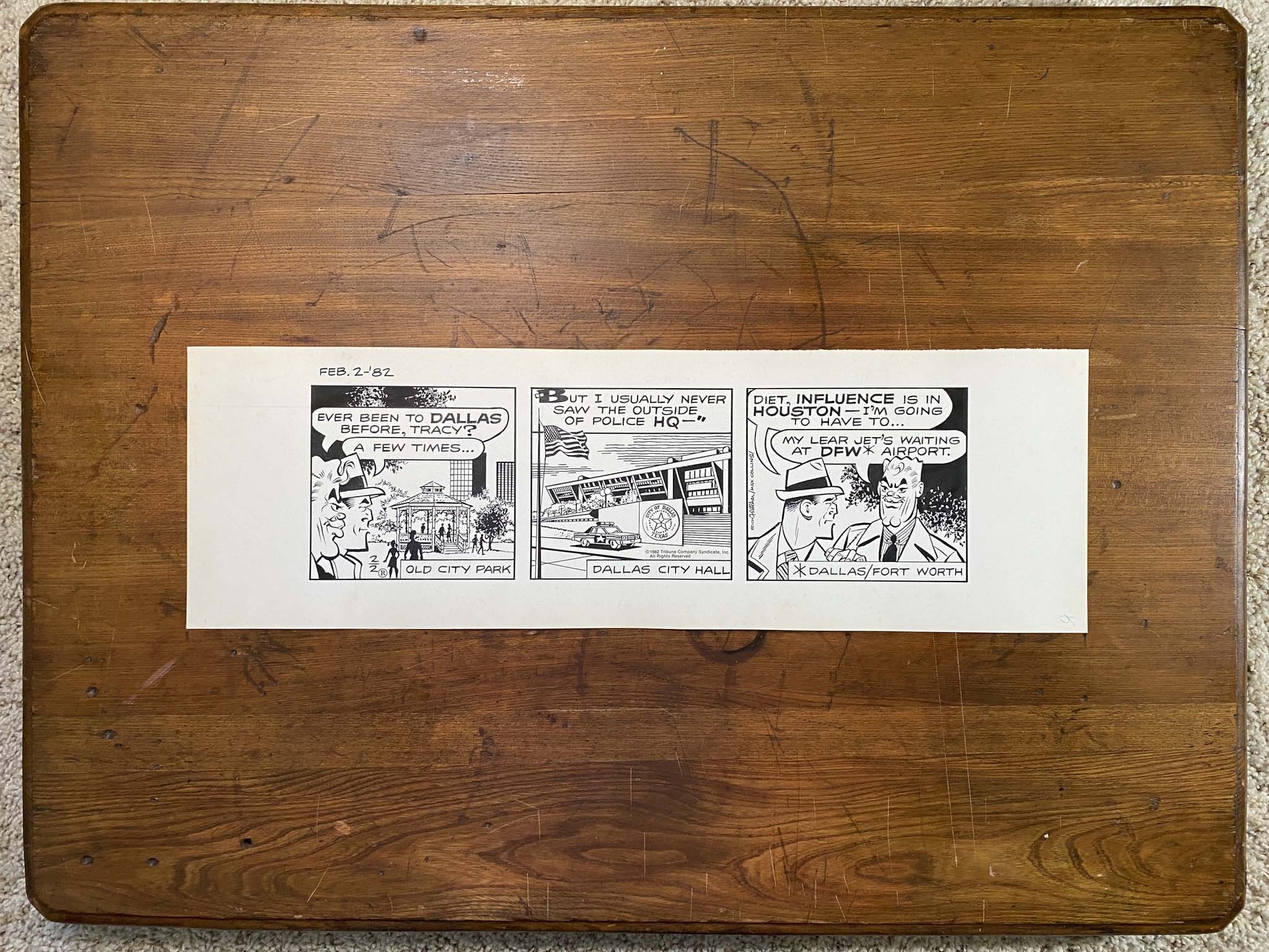 Dick Tracy Daily 2/2/82 Original Art Illustration | Fletcher Studio