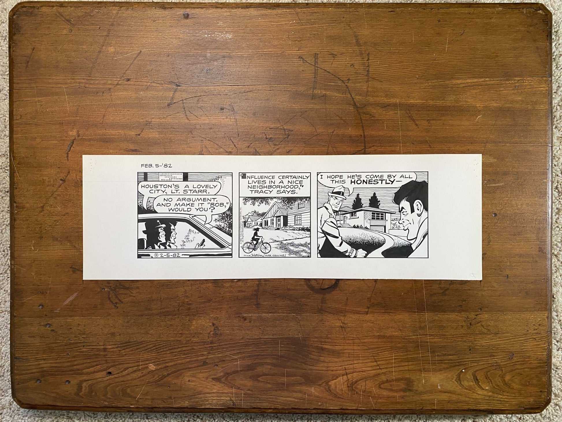 Dick Tracy Daily 2/5/82 Original Art Illustration | Fletcher Studio