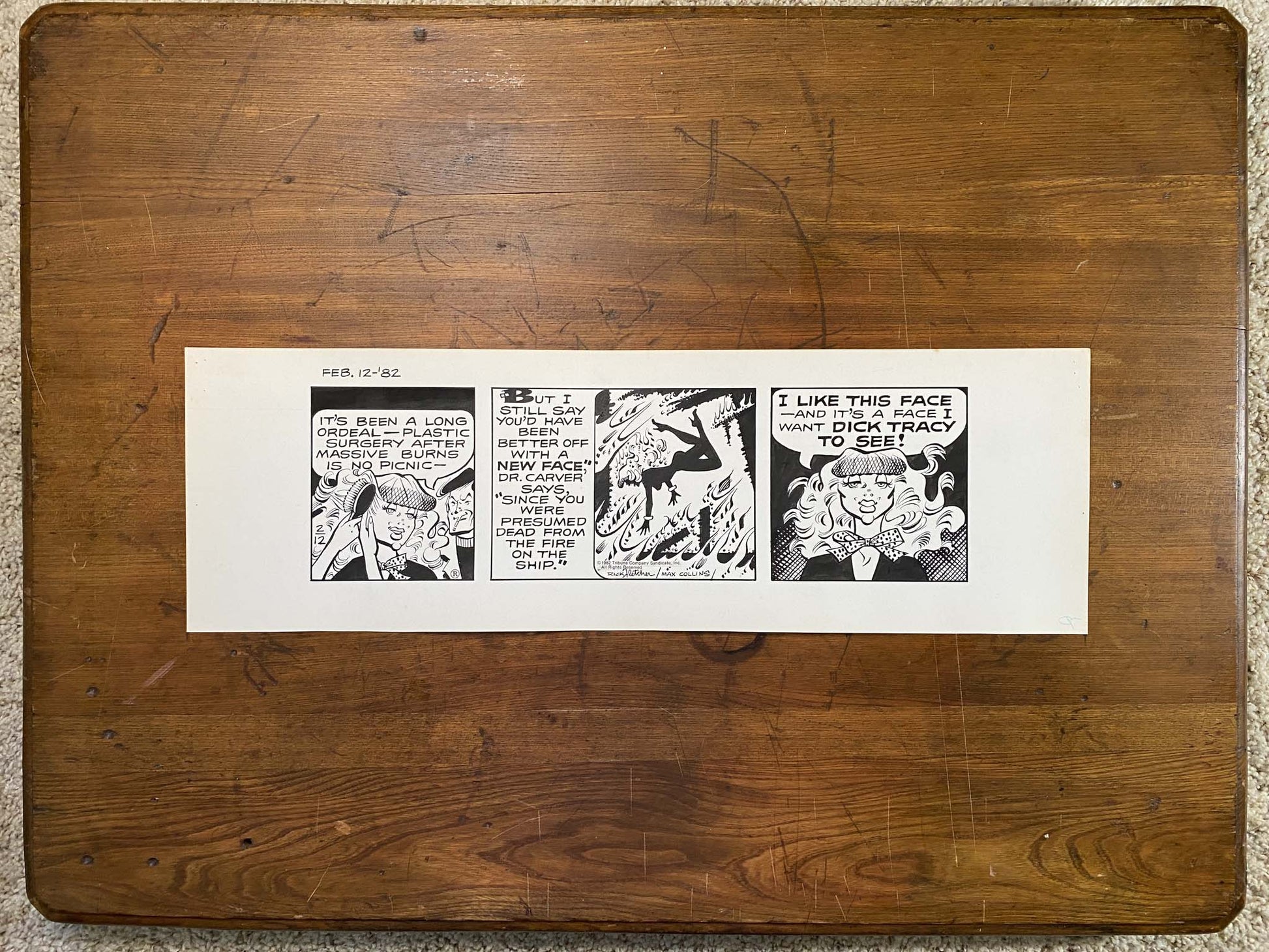 Dick Tracy Daily 2/12/82 Original Art Illustration | Fletcher Studio