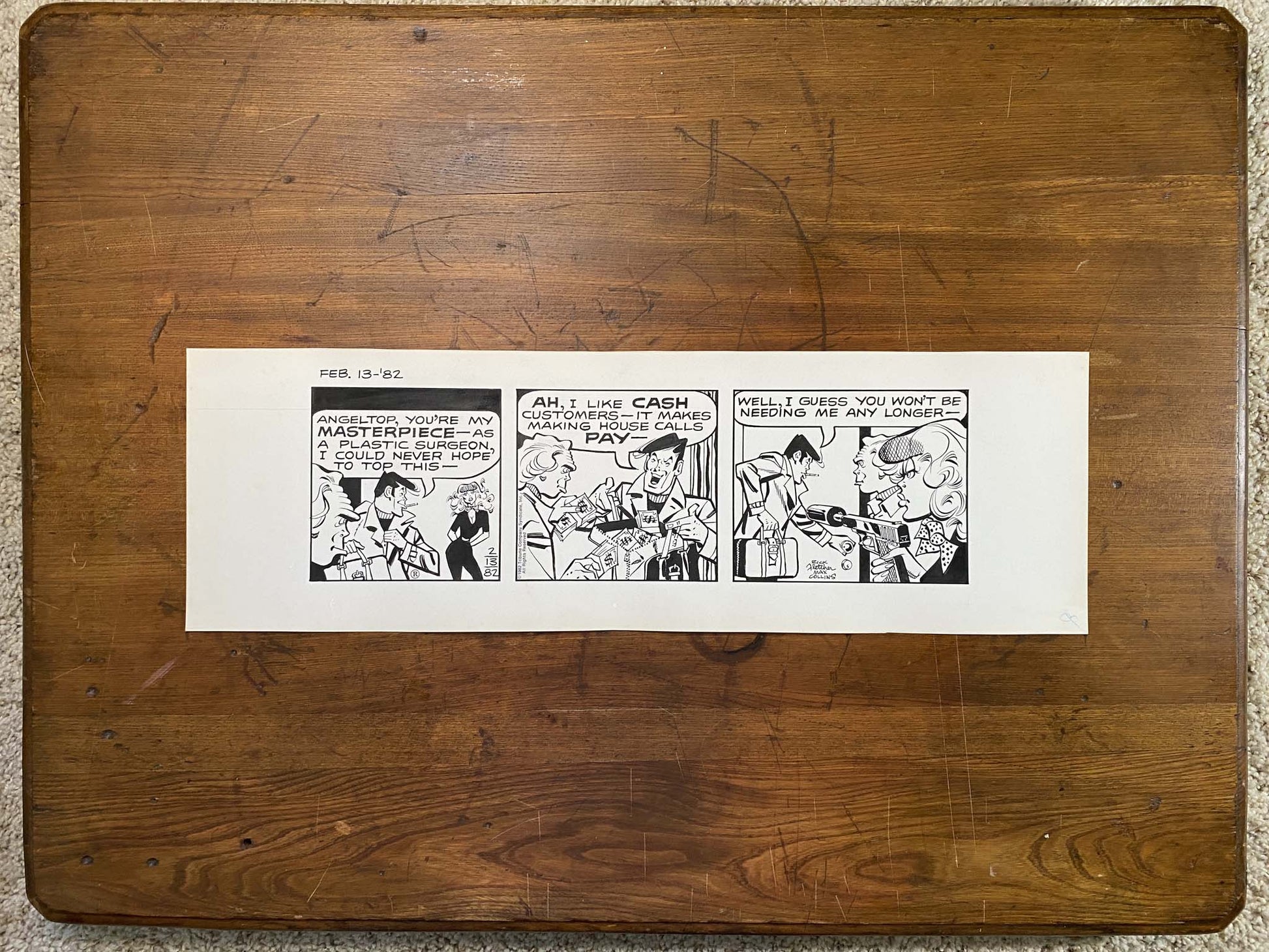 Dick Tracy Daily 2/13/82 Original Art Illustration | Fletcher Studio