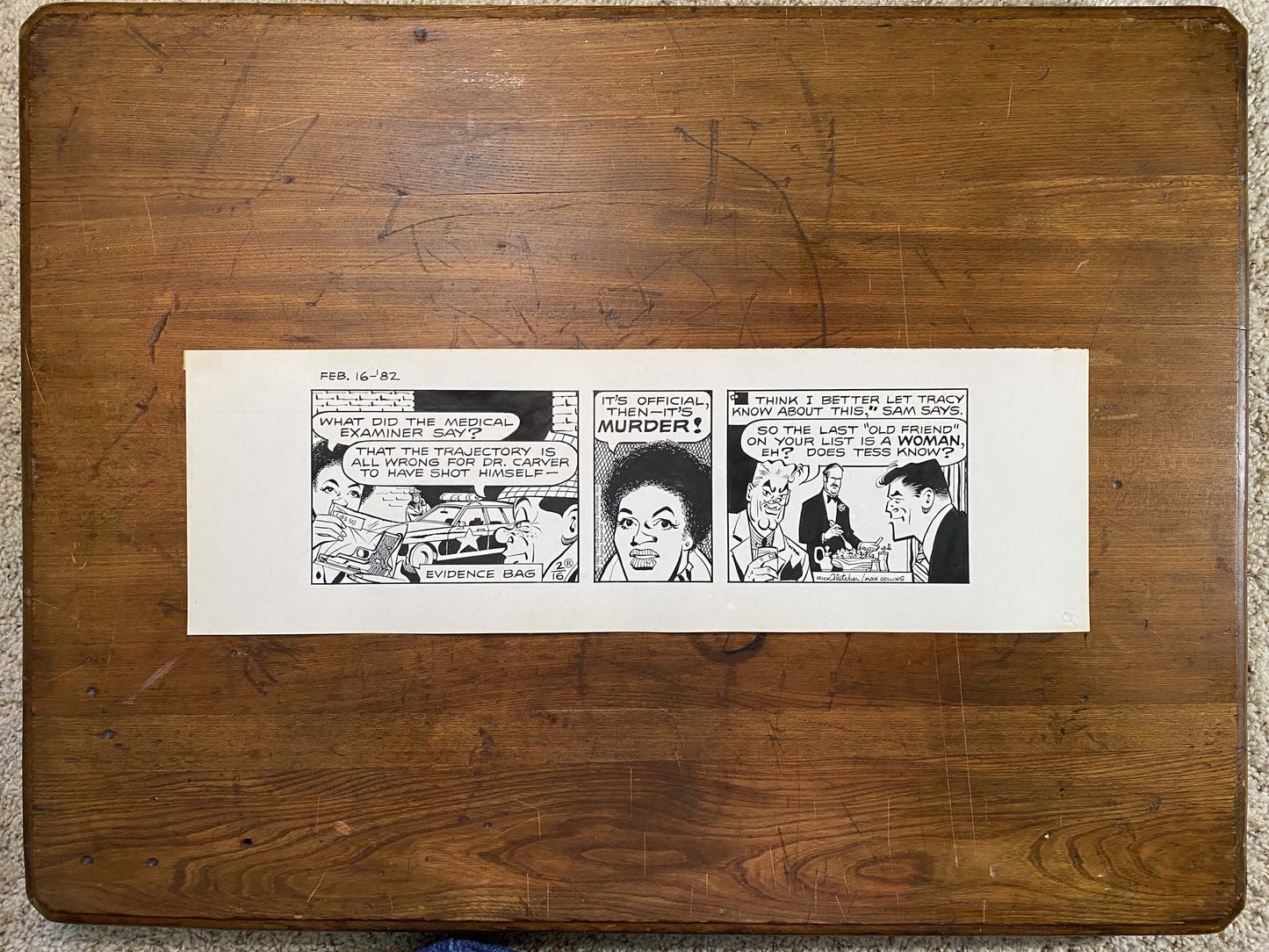 Dick Tracy Daily 2/16/82 Original Art Illustration | Fletcher Studio