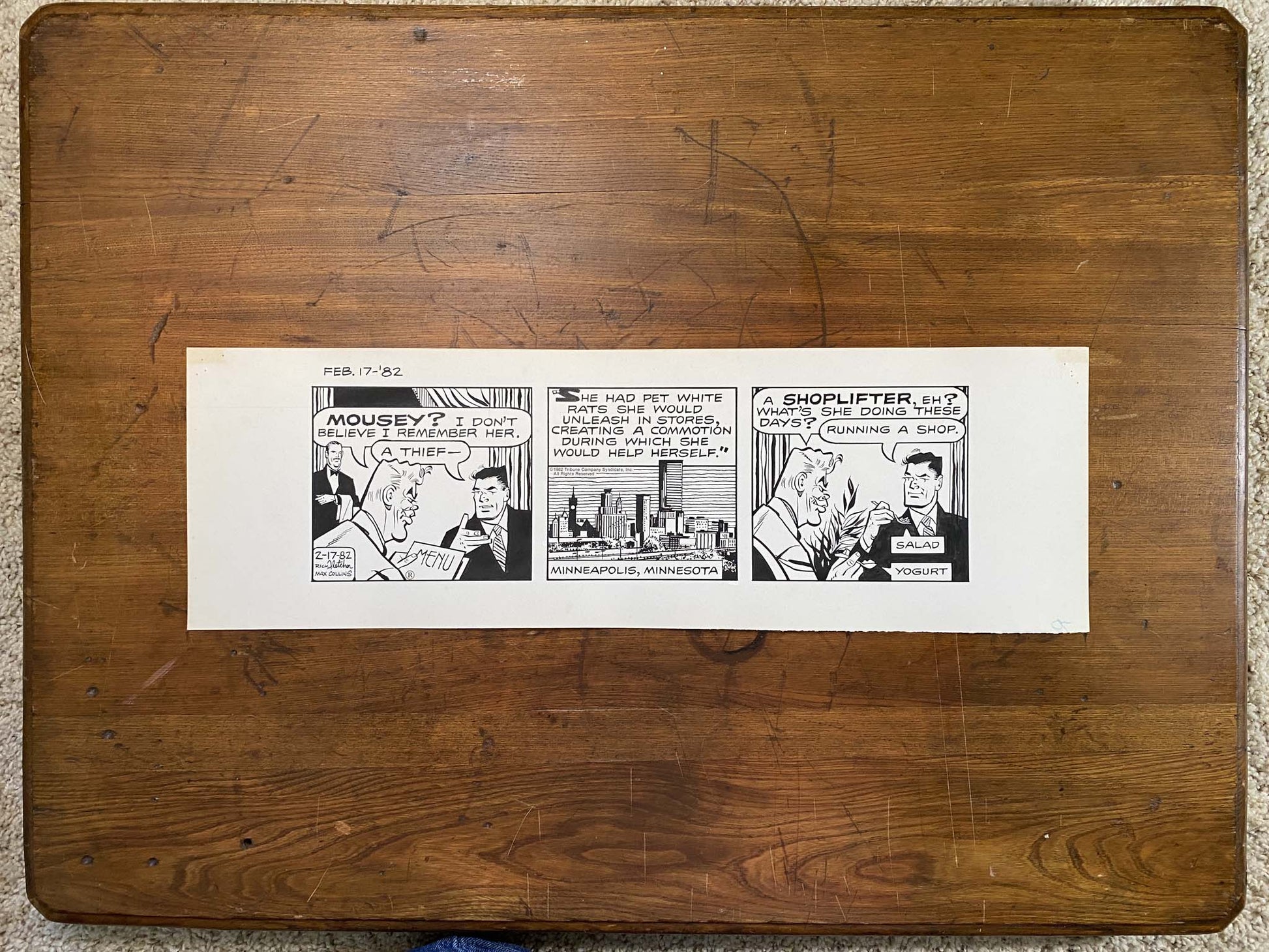 Dick Tracy Daily 2/17/82 Original Art Illustration | Fletcher Studio
