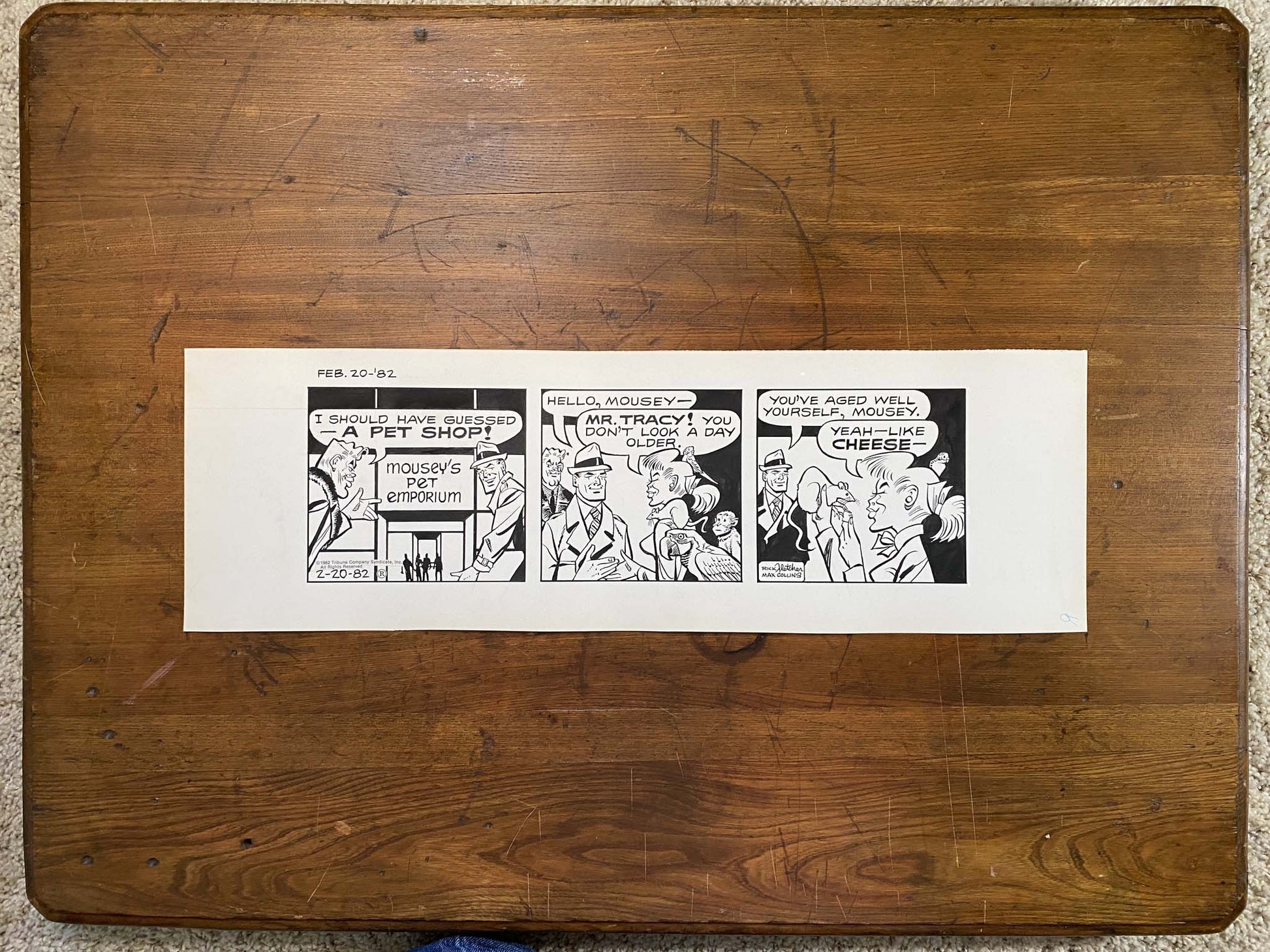 Dick Tracy Daily 2/20/82 Original Art Illustration | Fletcher Studio