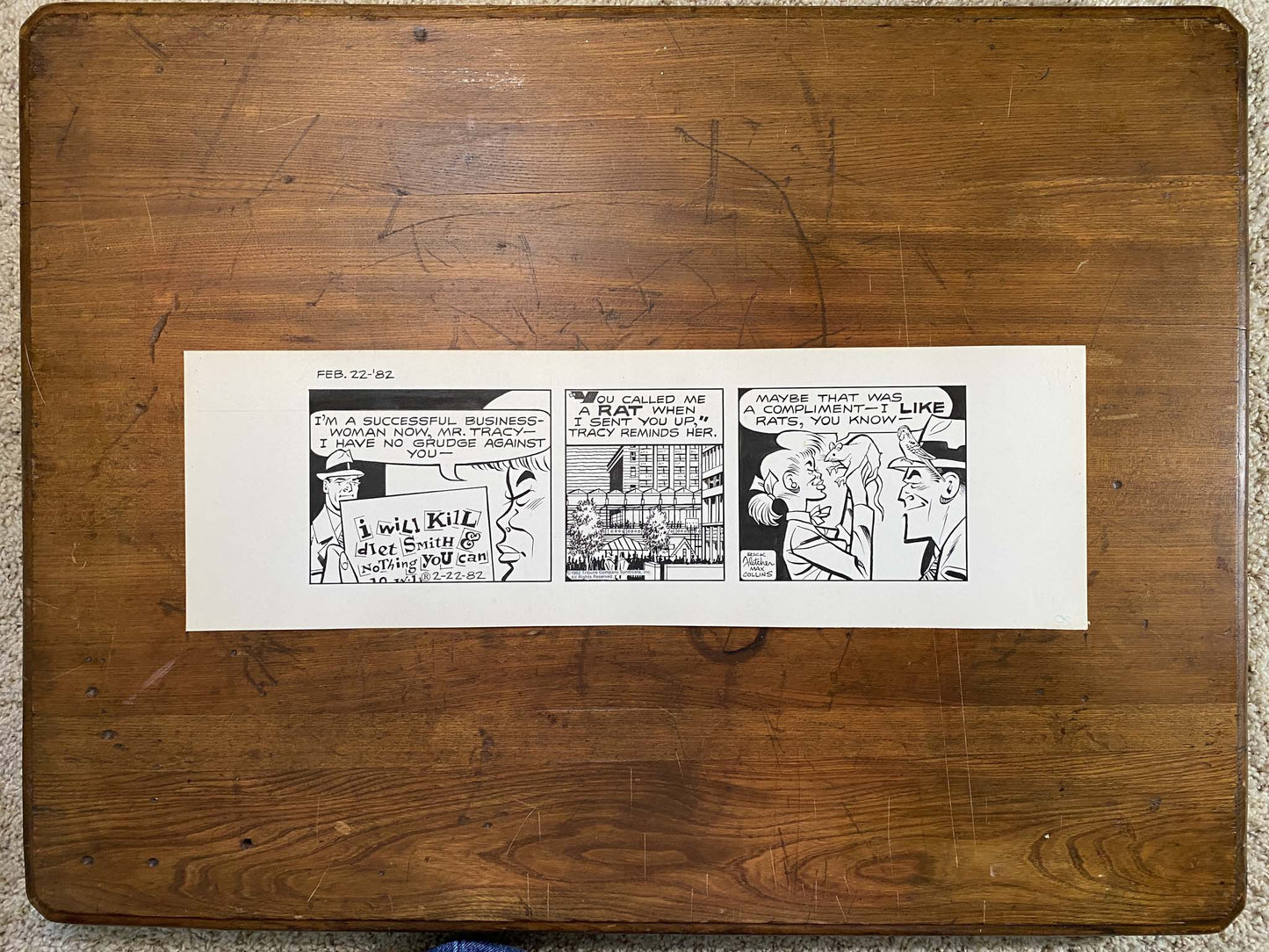 Dick Tracy Daily 2/22/82 Original Art Illustration | Fletcher Studio