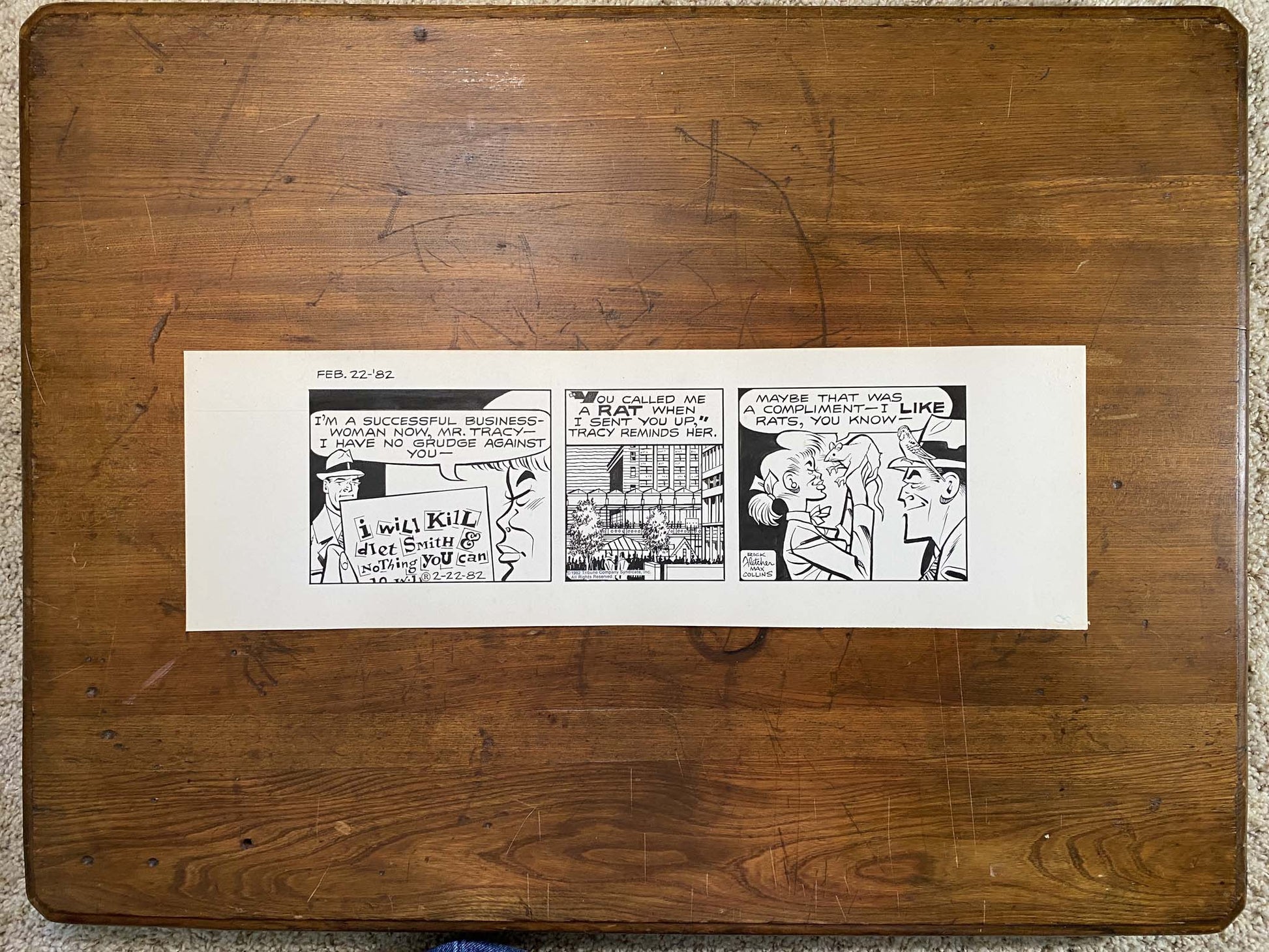 Dick Tracy Daily 2/22/82 Original Art Illustration | Fletcher Studio
