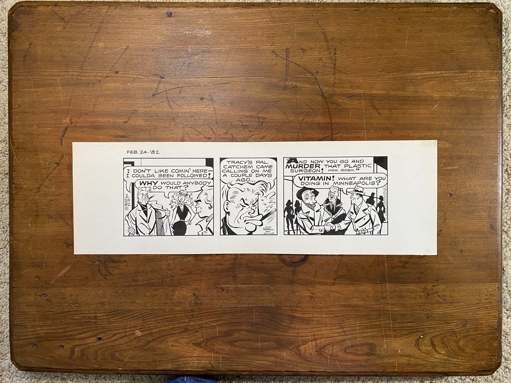 Dick Tracy Daily 2/24/82 Original Art Illustration | Fletcher Studio