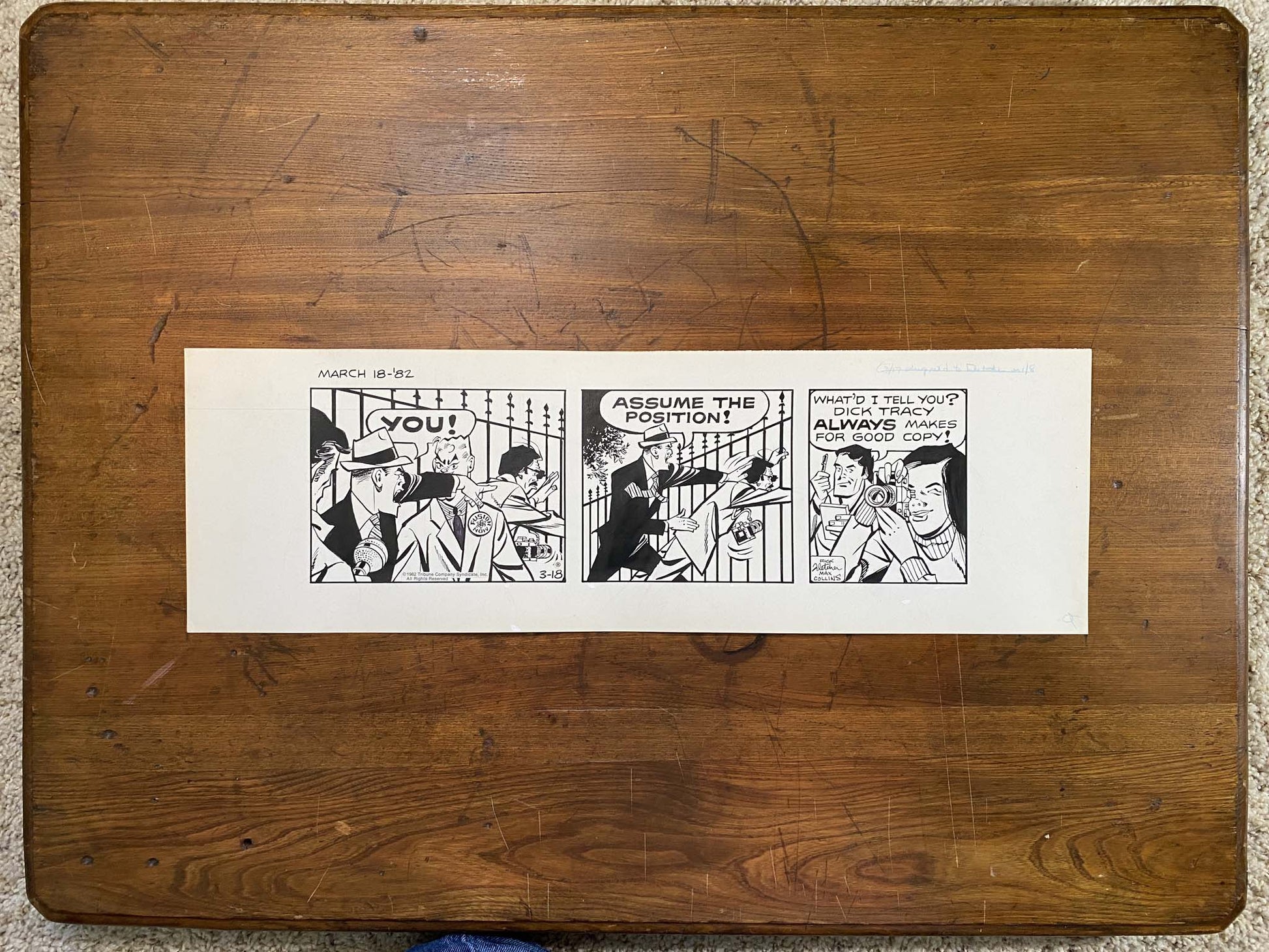Dick Tracy Daily 3/18/82 Original Art Illustration | Fletcher Studio