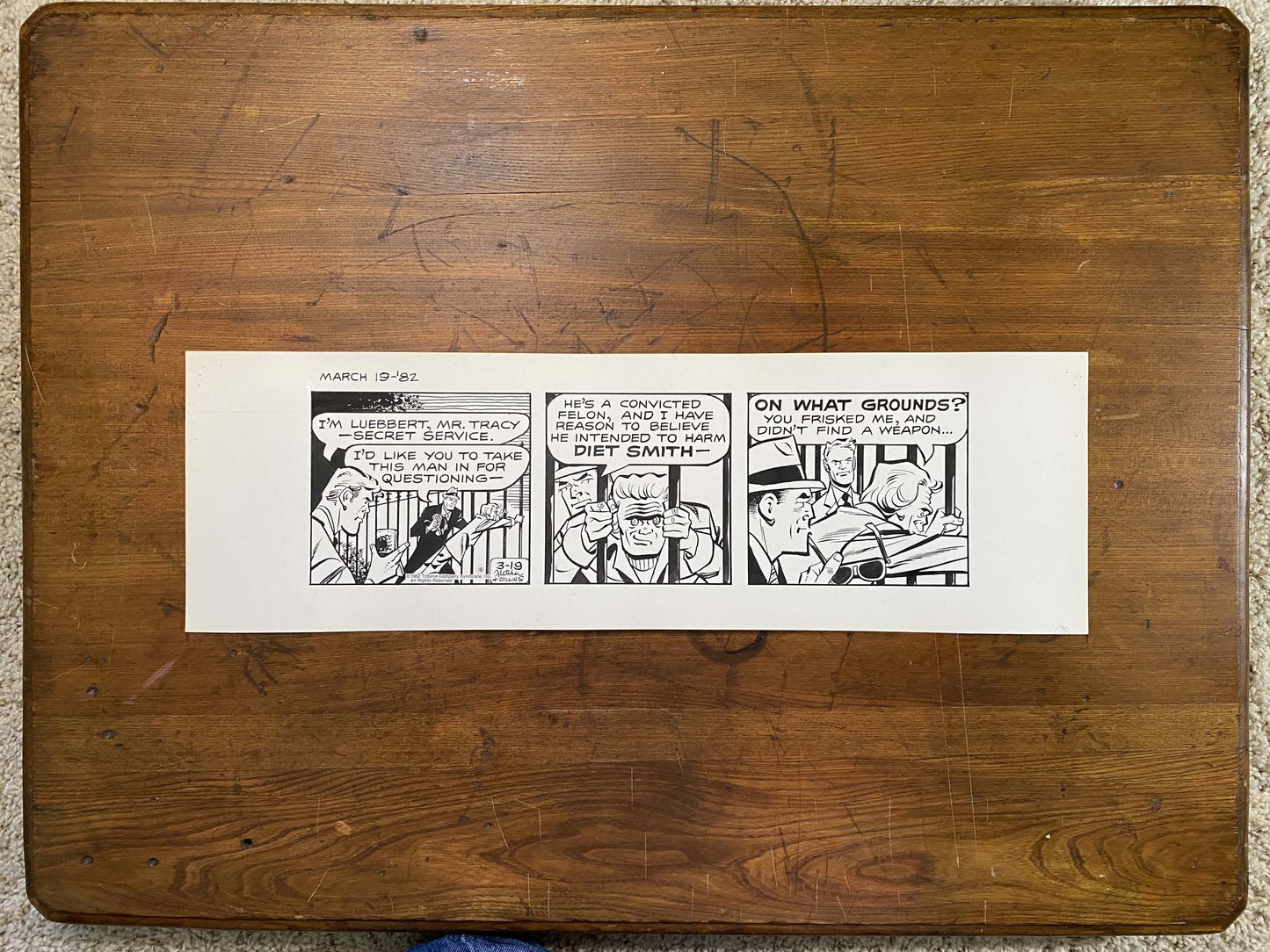 Dick Tracy Daily 3/19/82 Original Art Illustration | Fletcher Studio
