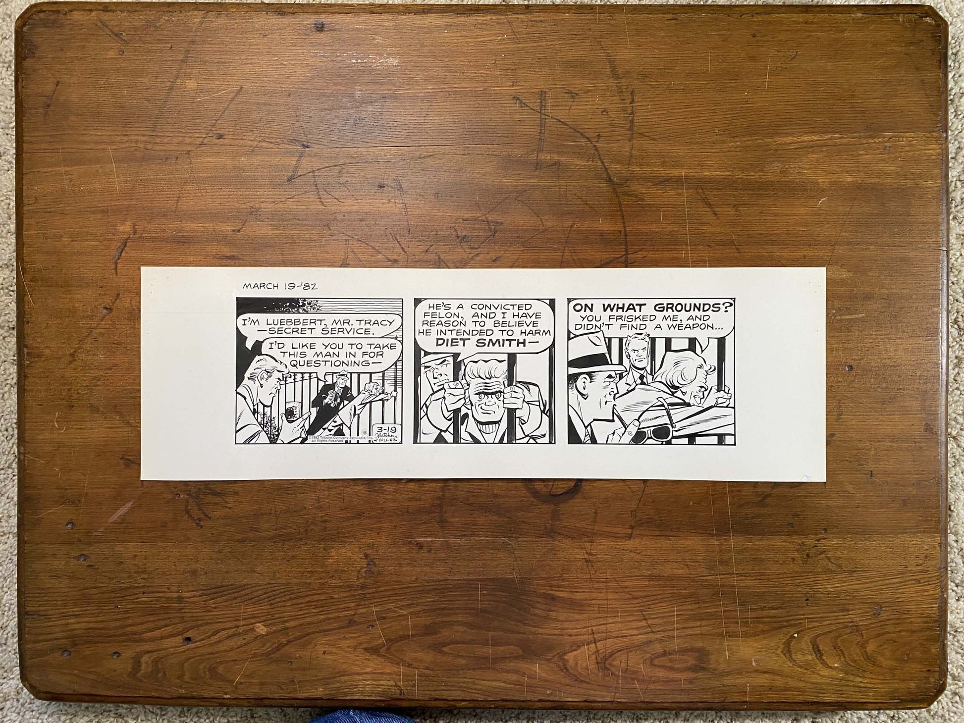 Dick Tracy Daily 3/19/82 Original Art Illustration | Fletcher Studio