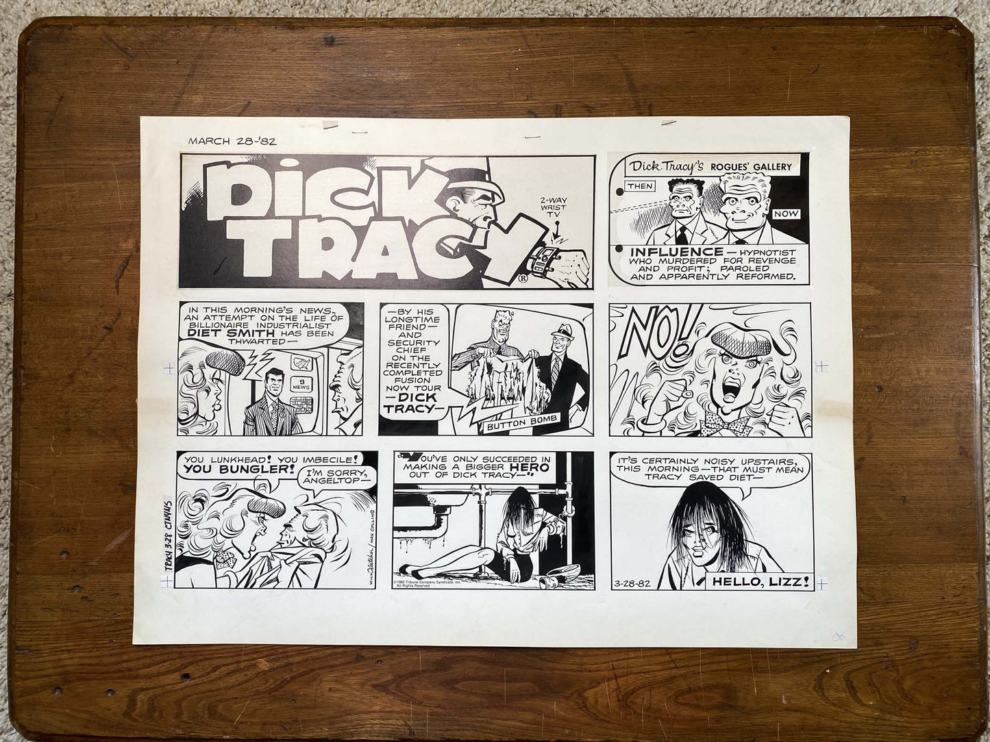 Dick Tracy Sunday 3/28/82 Original Art Illustration | Fletcher Studio