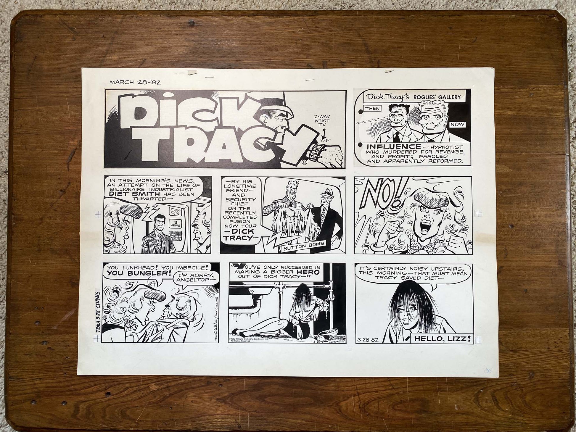 Dick Tracy Sunday 3/28/82 Original Art Illustration | Fletcher Studio