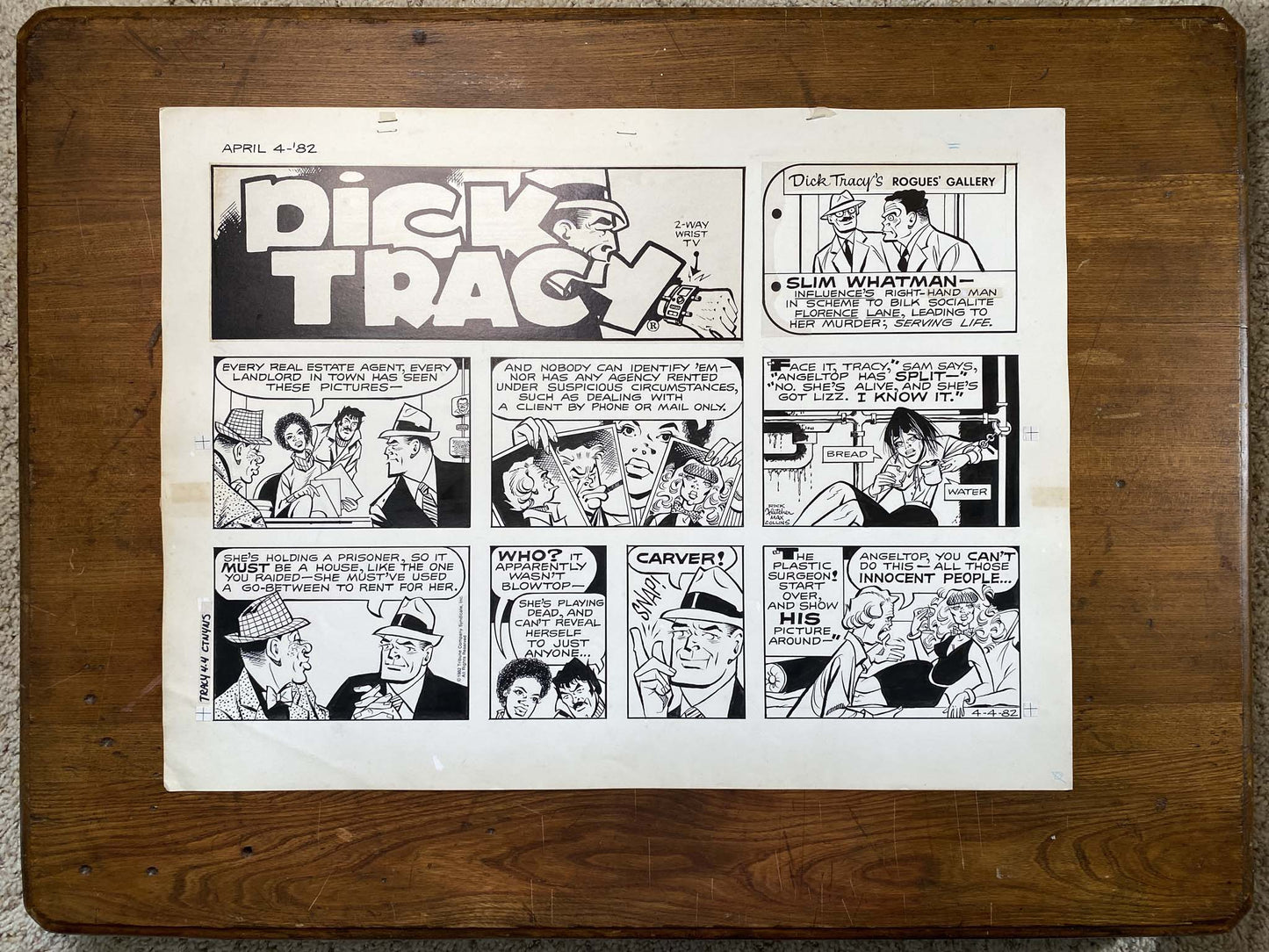 Dick Tracy Sunday 4/4/82 Original Art Illustration | Fletcher Studio