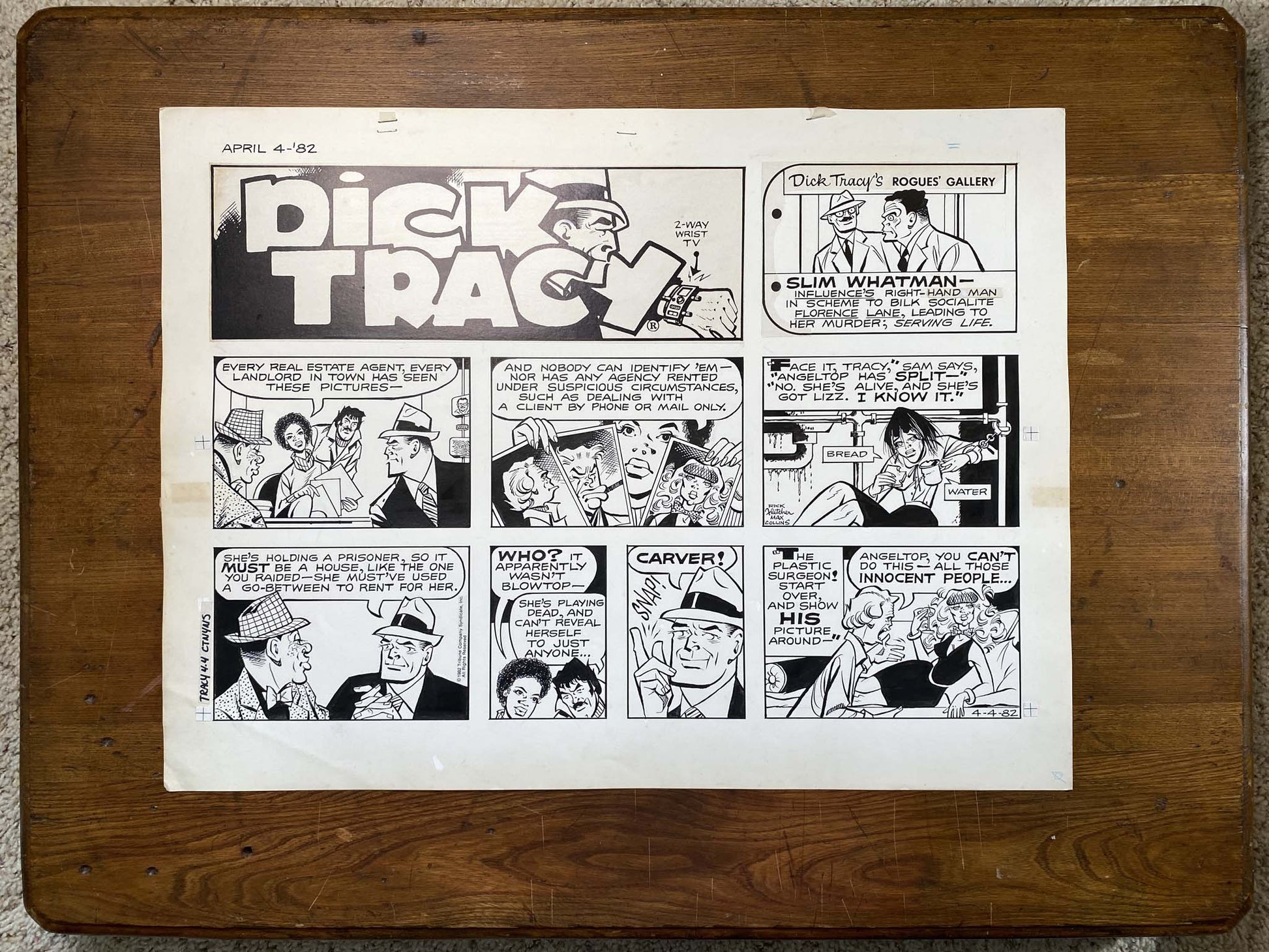 Dick Tracy Sunday 4/4/82 Original Art Illustration | Fletcher Studio