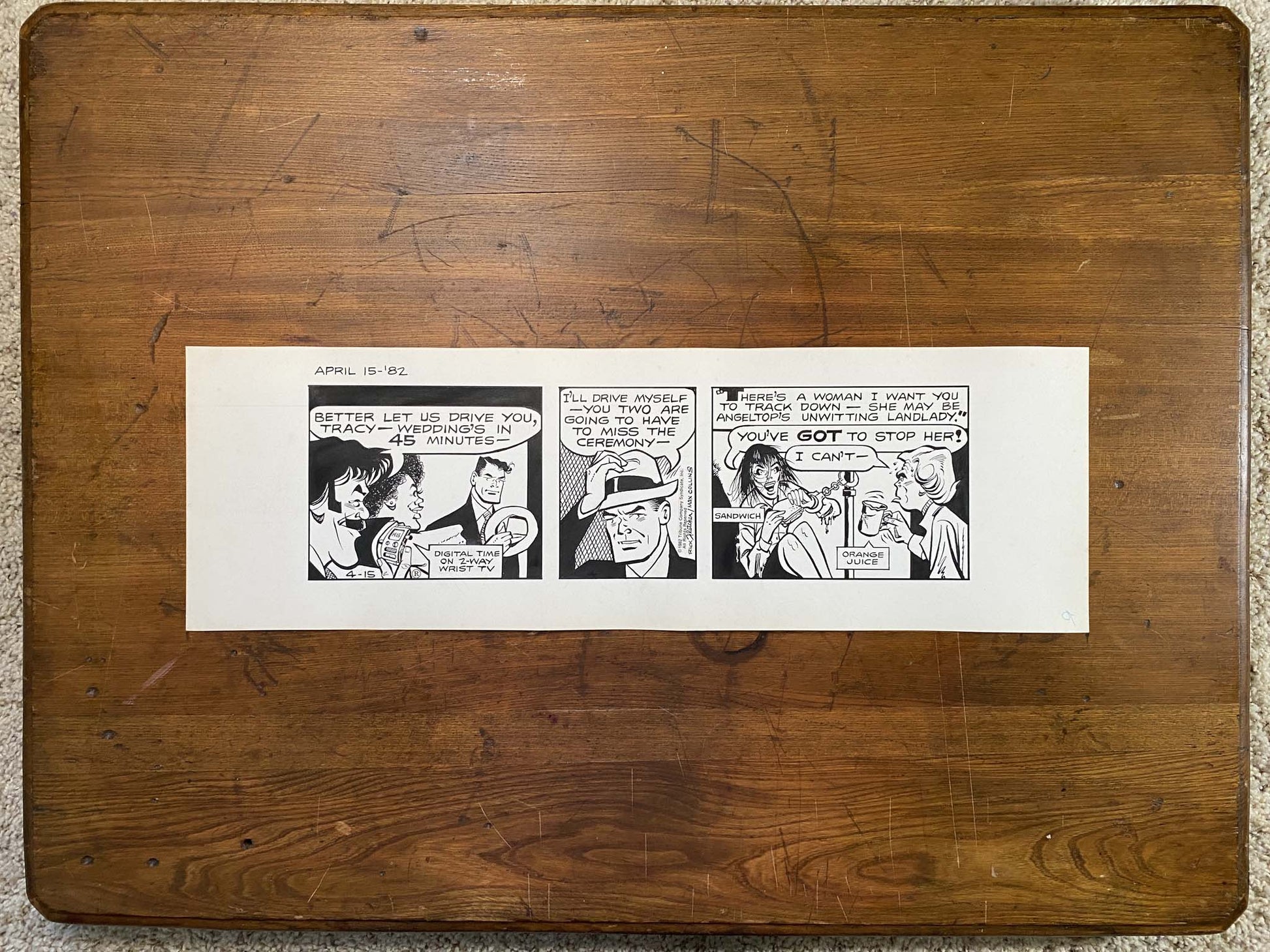Dick Tracy Daily 4/15/82 Original Art Illustration | Fletcher Studio
