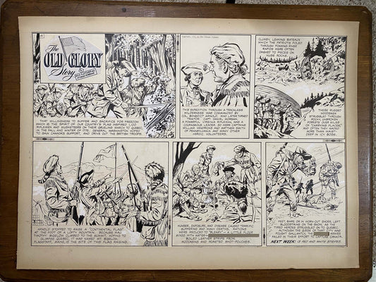 The Old Glory Story: History of the American Flag 5/9/53 Original Art Illustration | Fletcher Studio