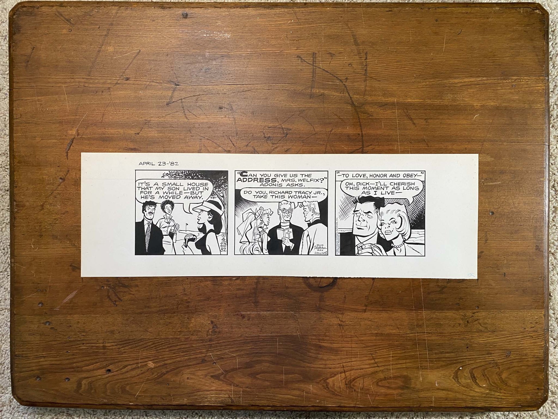 Dick Tracy Daily 4/23/82 Original Art Illustration | Fletcher Studio