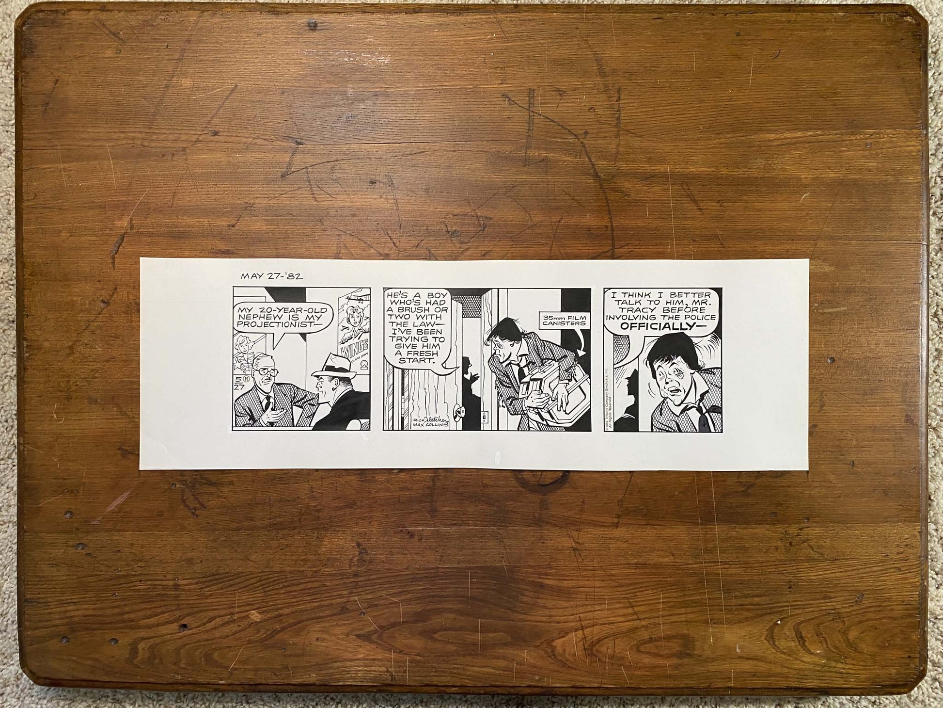 Dick Tracy Daily 5/27/82 Original Art Illustration | Fletcher Studio