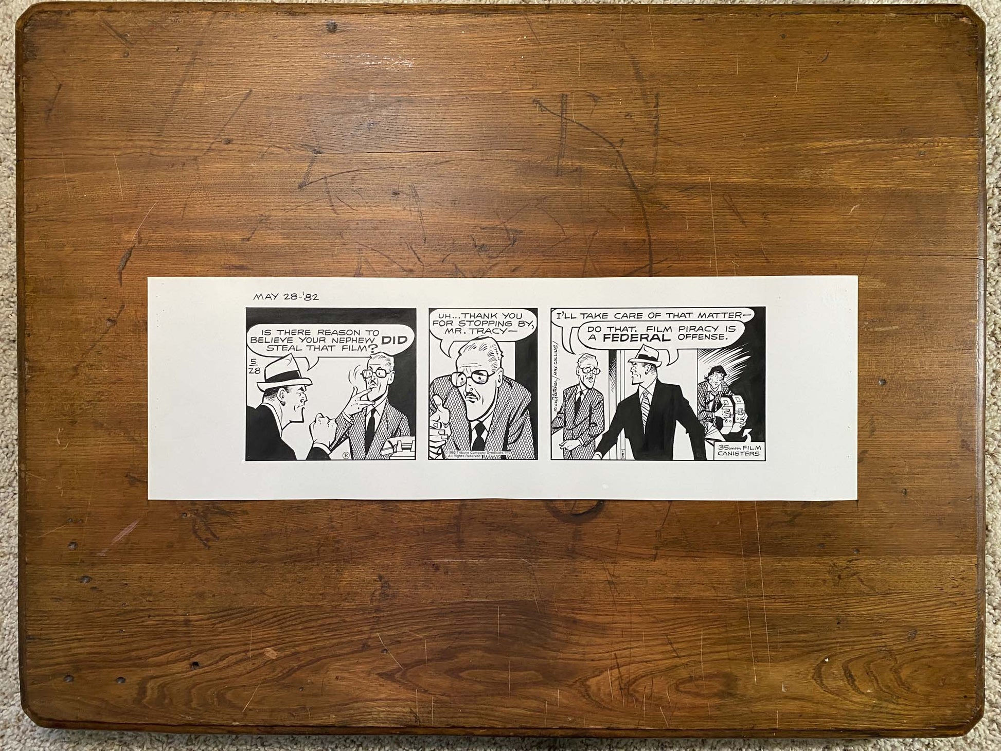 Dick Tracy Daily 5/28/82 Original Art Illustration | Fletcher Studio