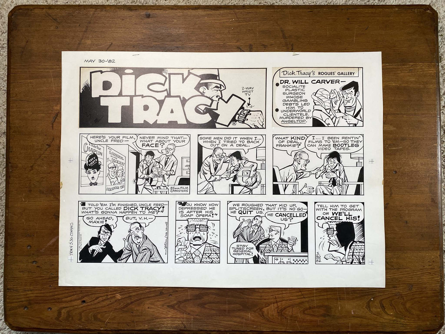 Dick Tracy Sunday 5/30/82 Original Art Illustration | Fletcher Studio