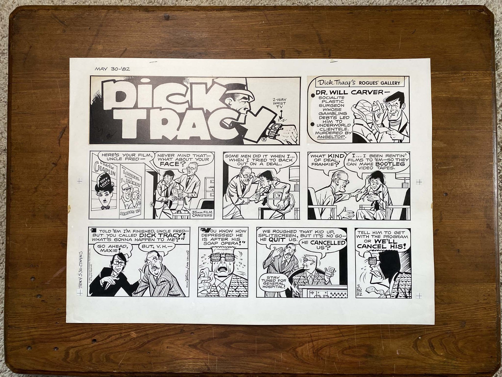 Dick Tracy Sunday 5/30/82 Original Art Illustration | Fletcher Studio