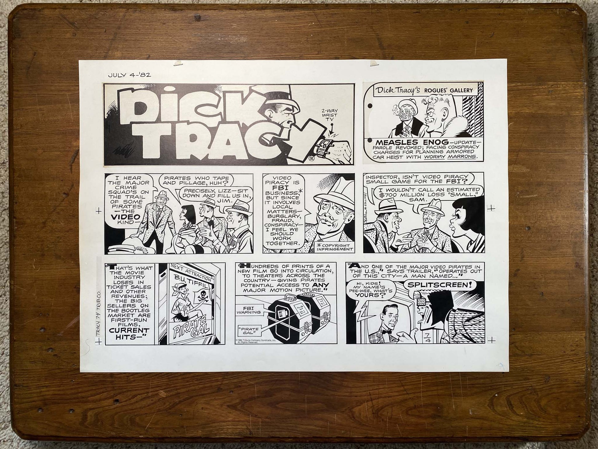 Dick Tracy Sunday 7/4/82 Original Art Illustration | Fletcher Studio