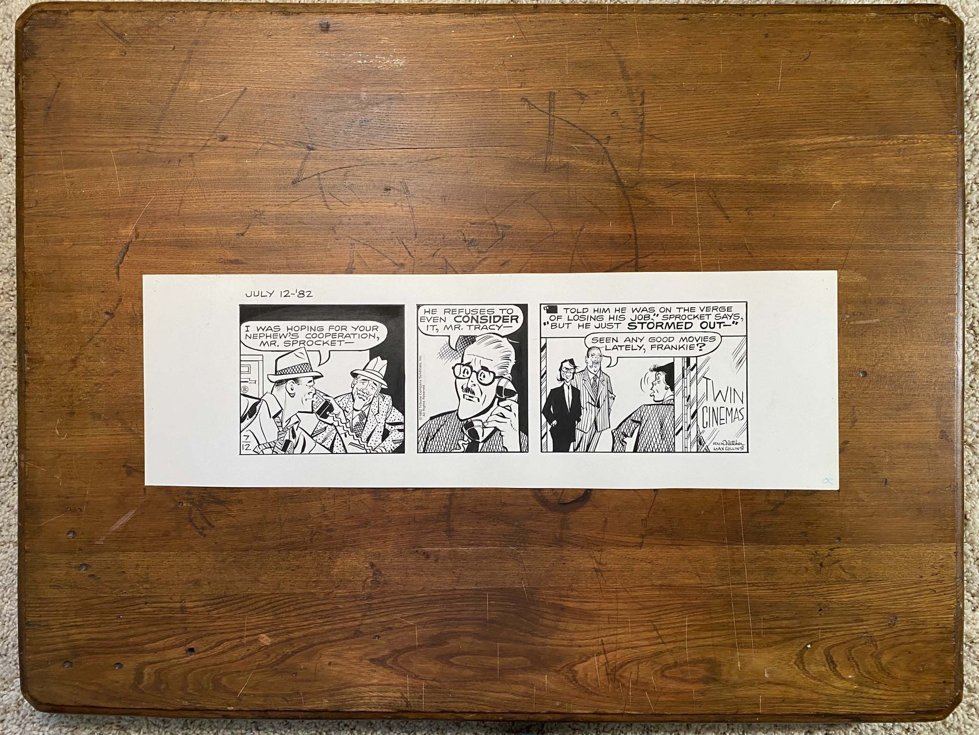 Dick Tracy Daily 7/12/82 Original Art Illustration | Fletcher Studio