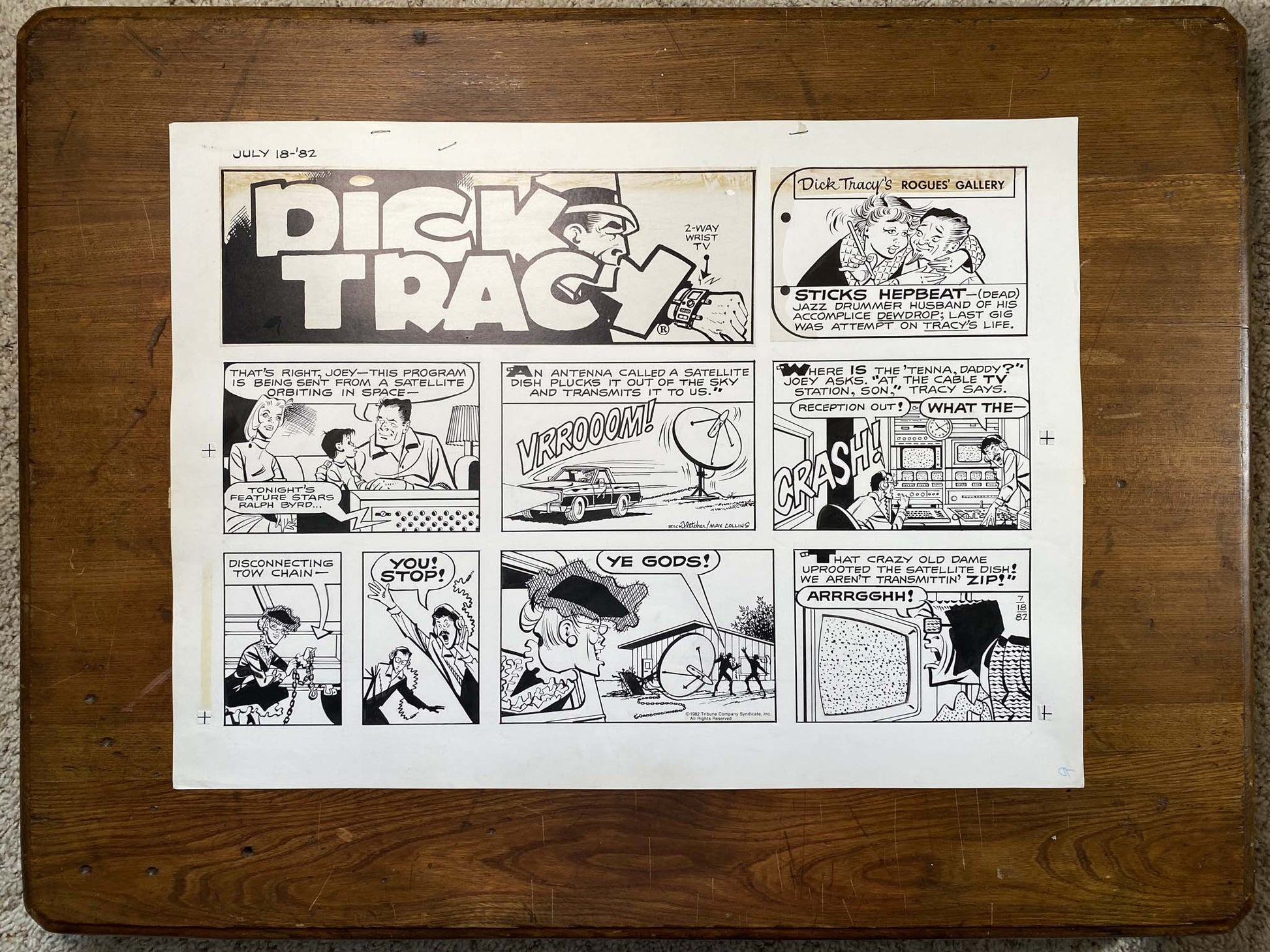 Dick Tracy Sunday 7/18/82 Original Art Illustration | Fletcher Studio